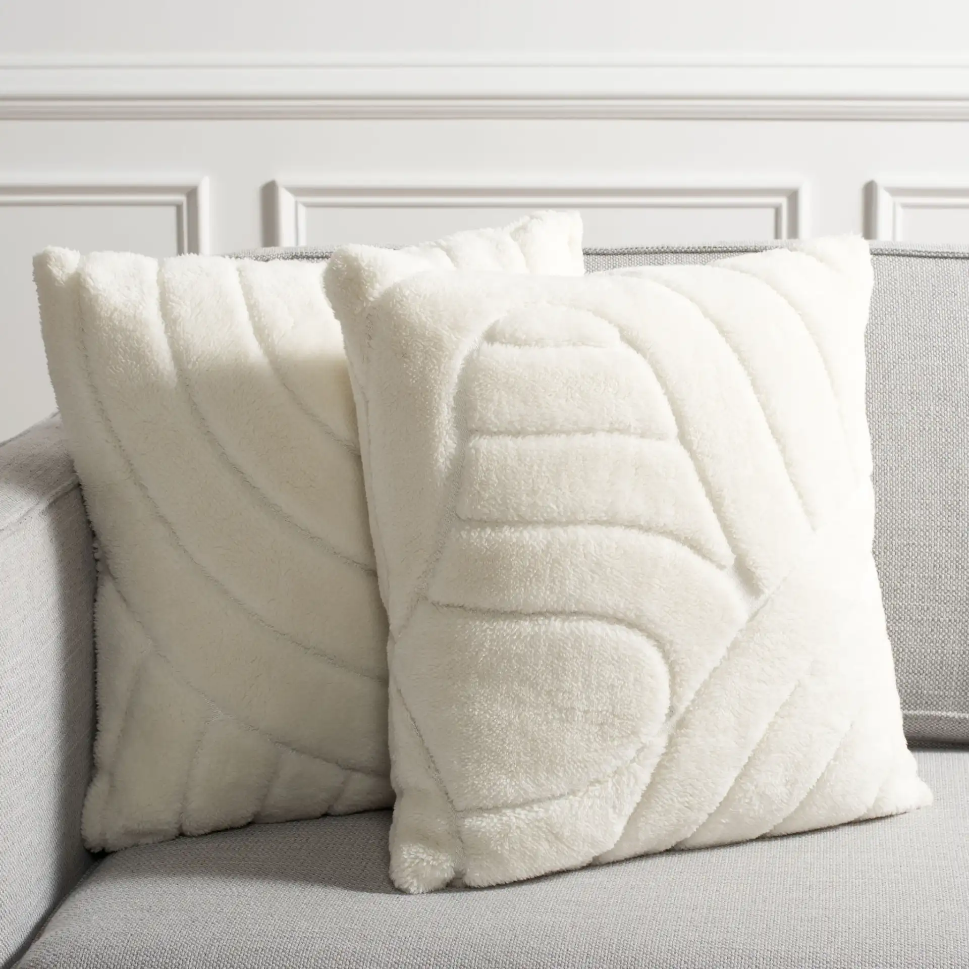 Verli Pillow in Ivory in a styled room