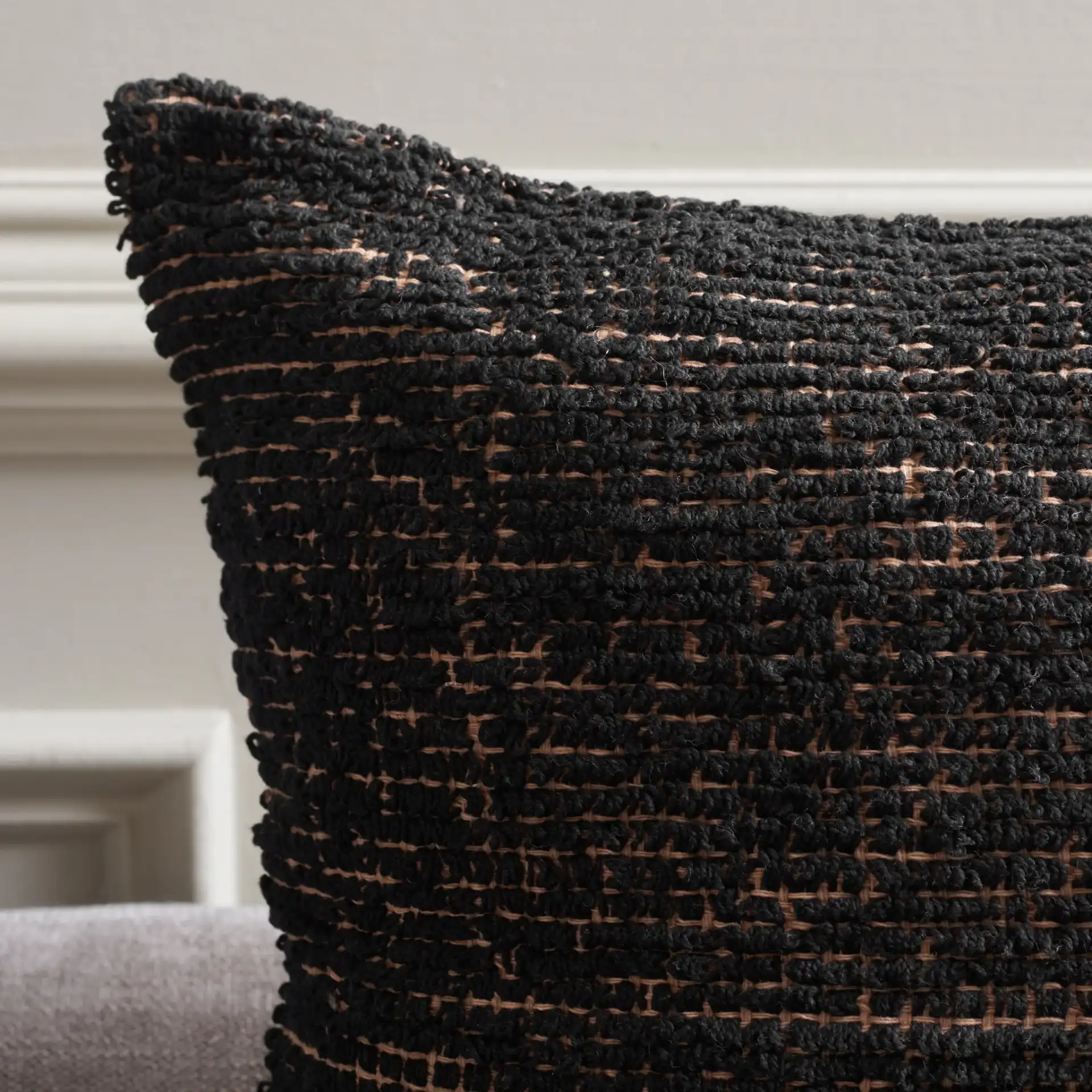 Kailo Pillow in Black / Natural in a styled room