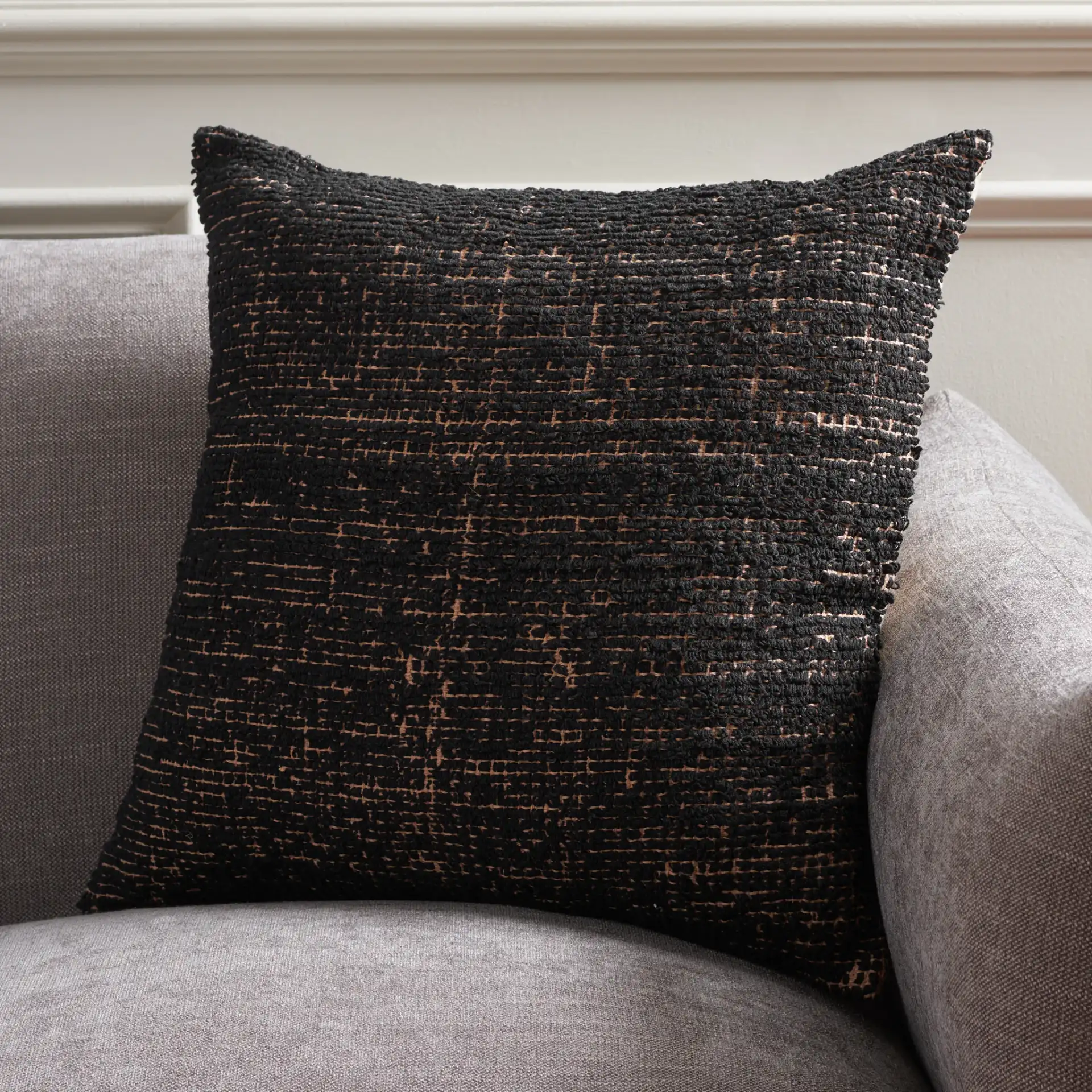 Kailo Pillow in Black / Natural in a styled room