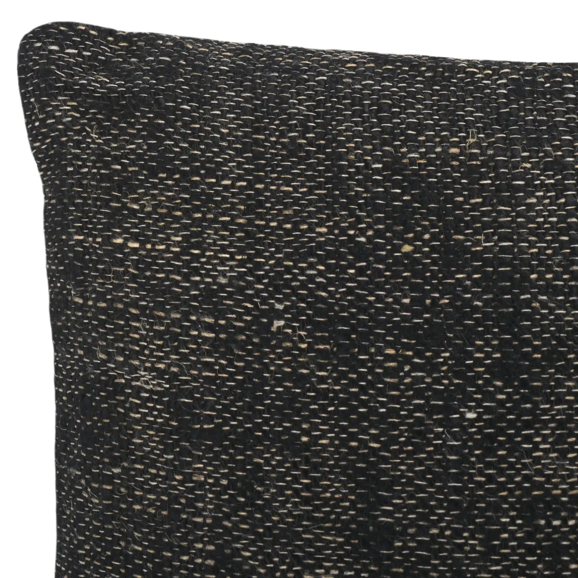 Rowe Pillow in Black / Natural in a styled room