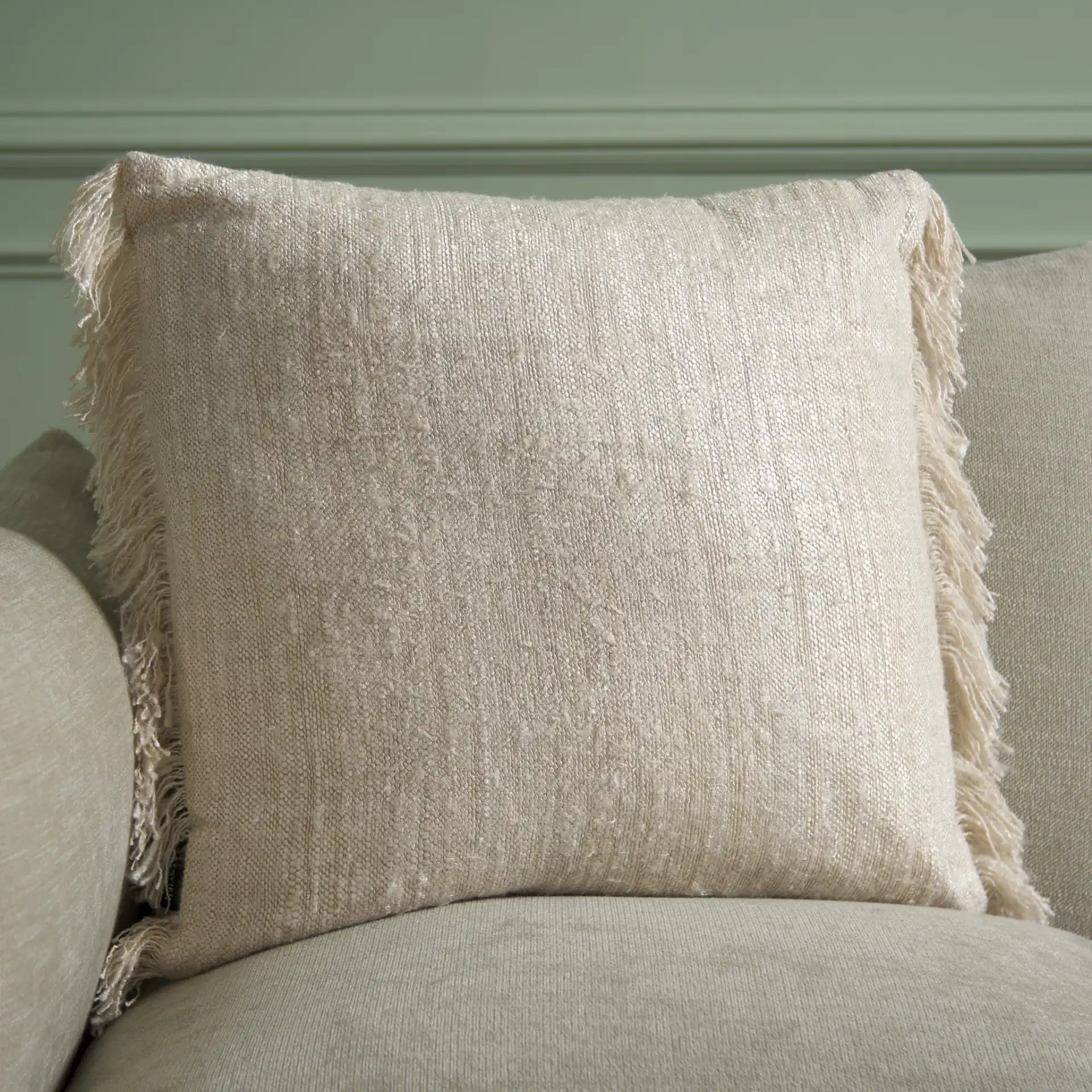 Lurenz Pillow in Ivory in a styled room