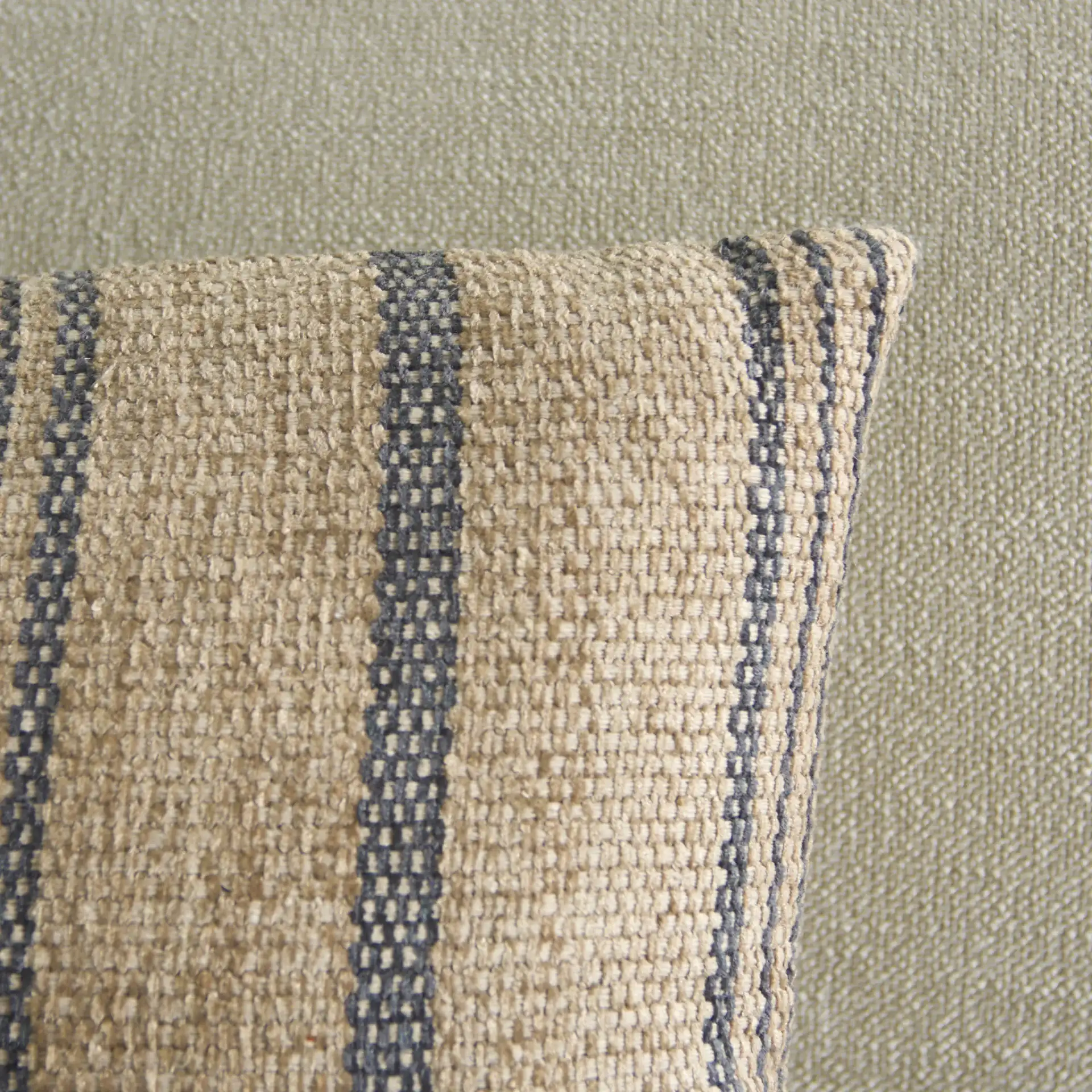 Junie Pillow in Natural / Gray in a styled room