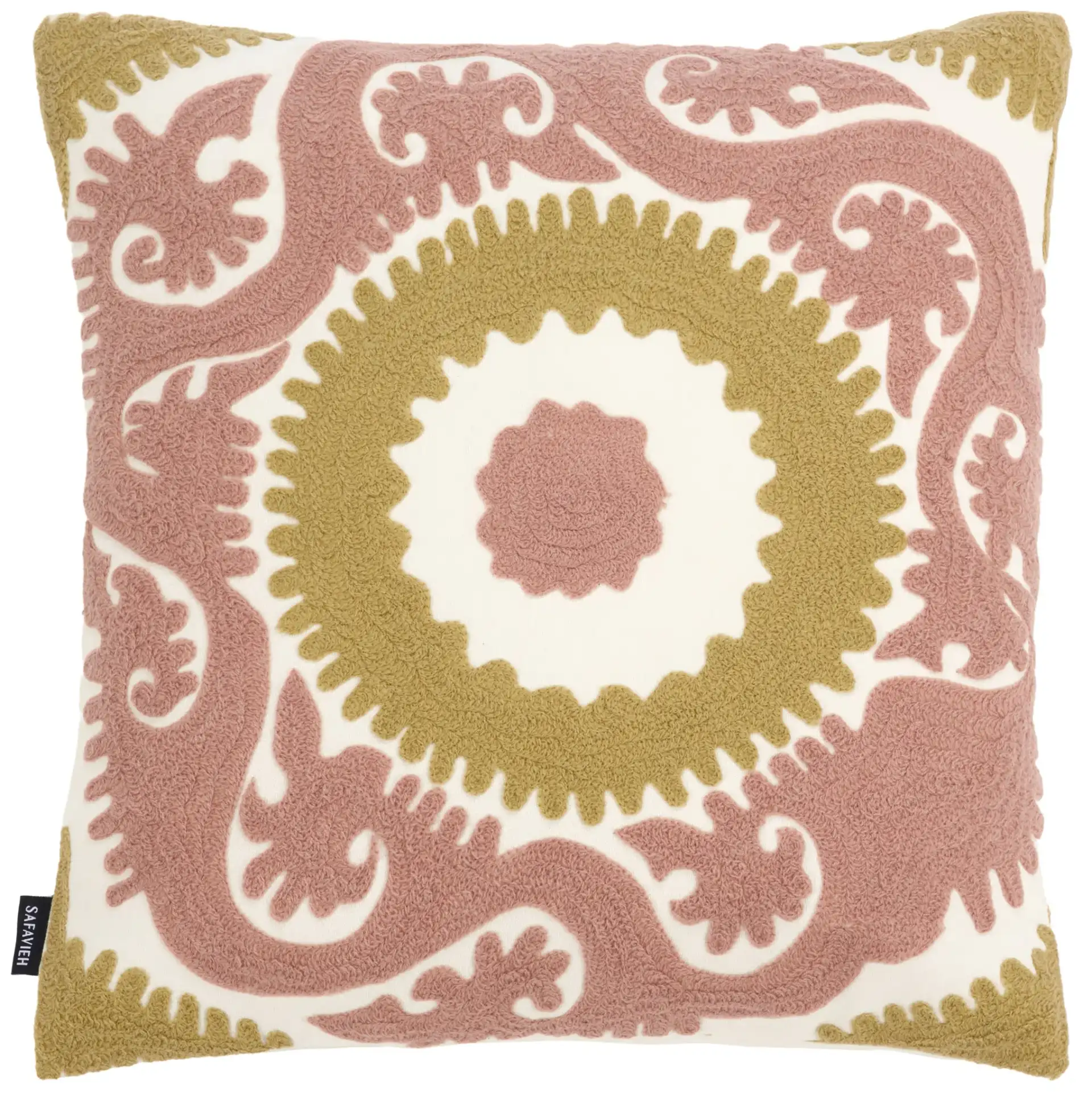 Sahar Cotton Pillow in Pink / Yellow