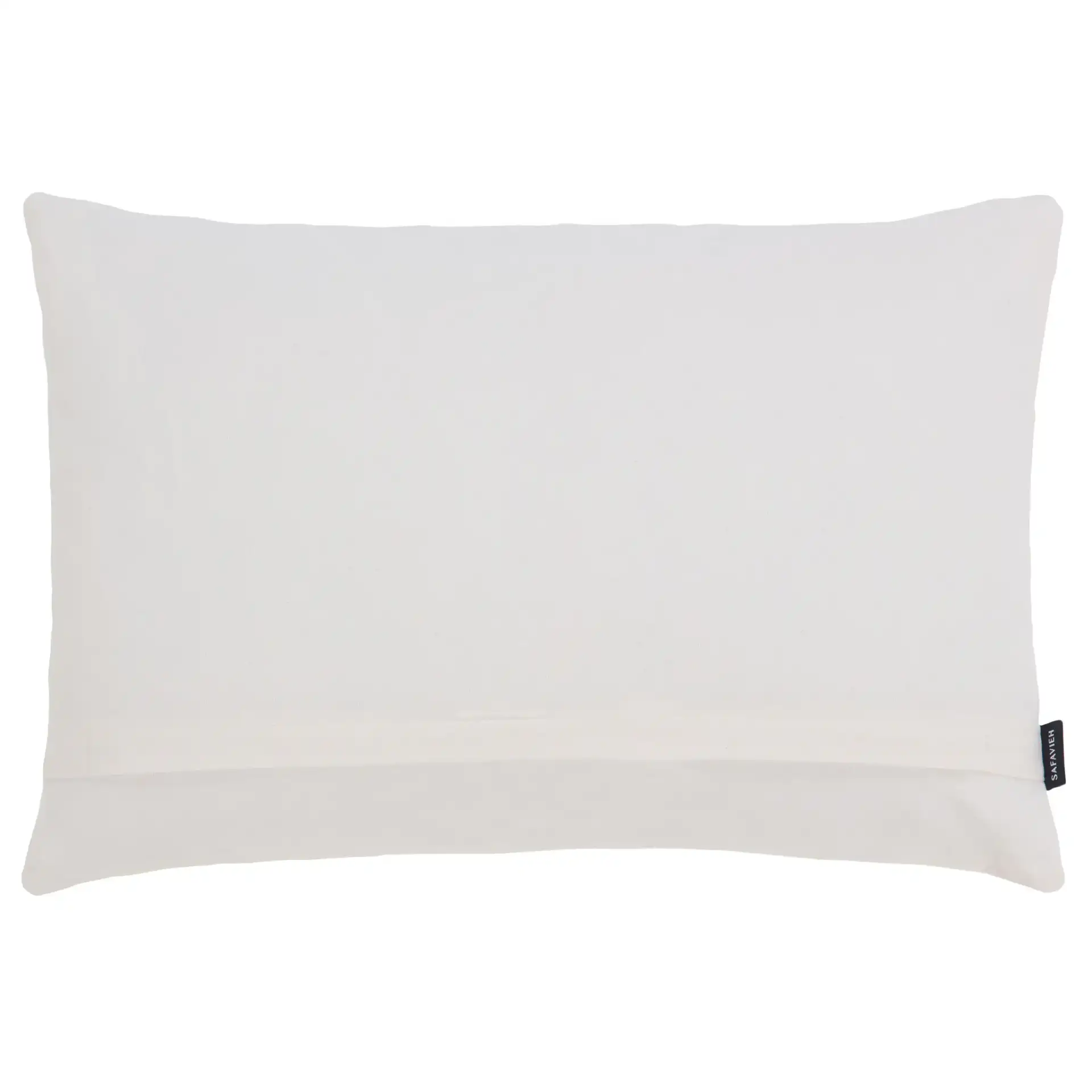 Jacque Cotton Lumbar Pillow in Ivory / Blue, detail view
