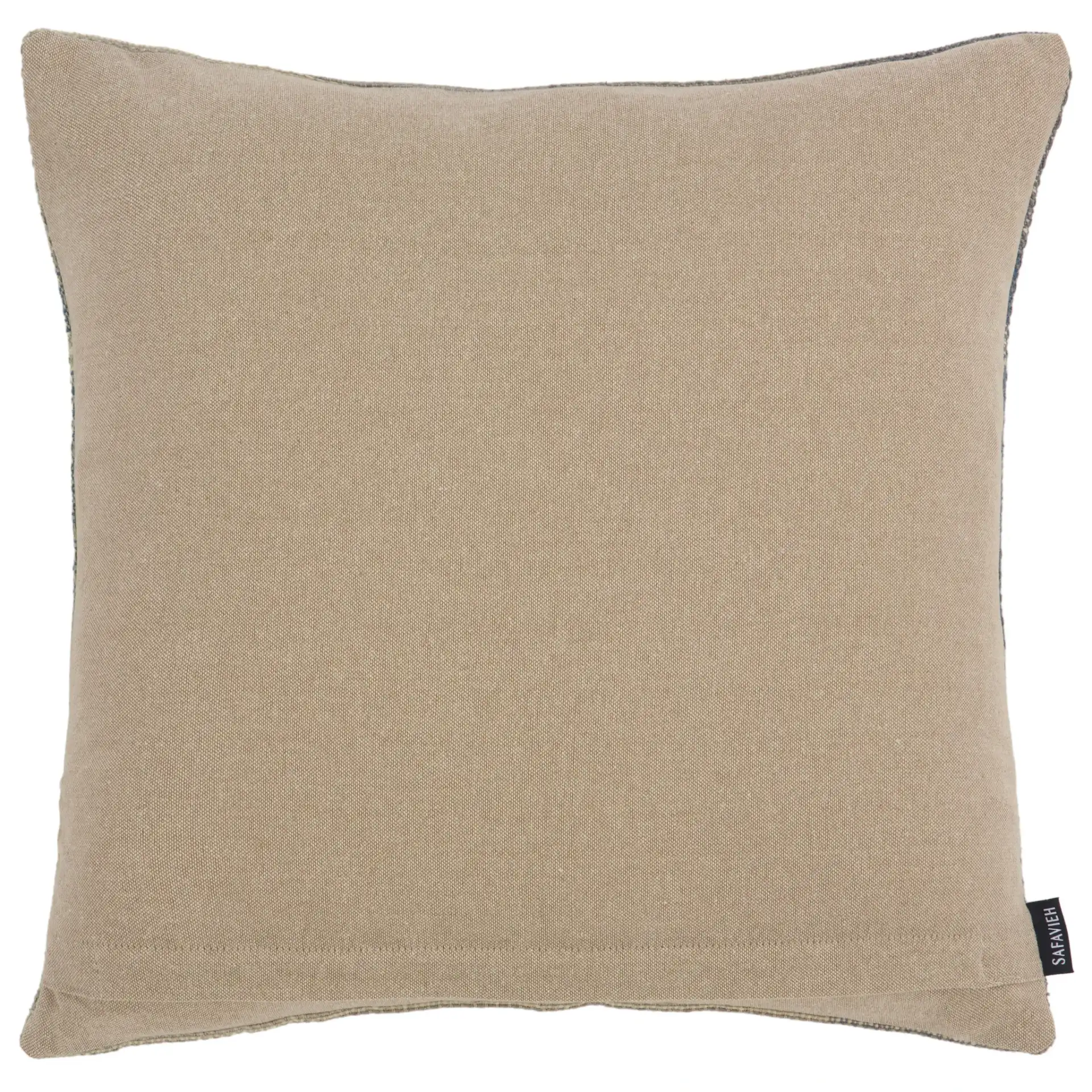 Cadee Cotton Pillow in Beige / Blue, detail view
