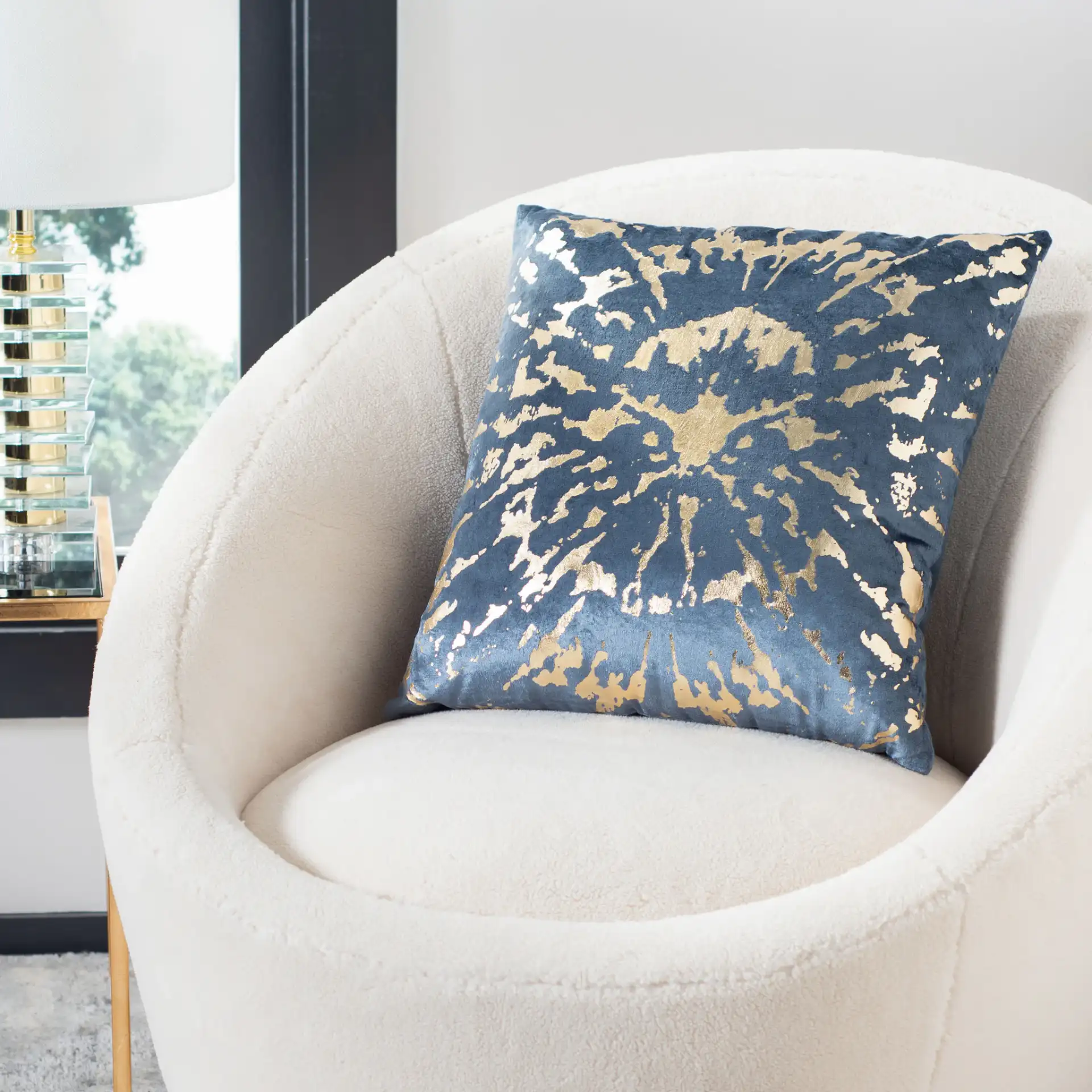 Barila Pillow in Teal in a styled room