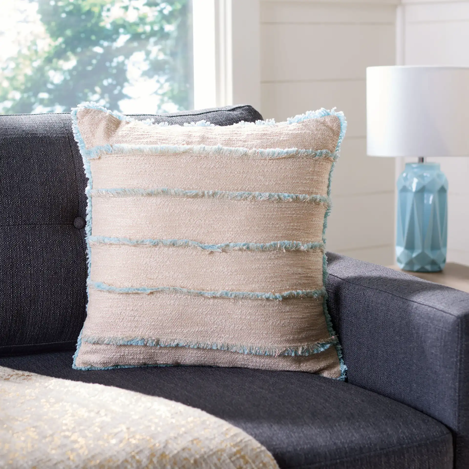 Parlen Pillow in Pink in a styled room