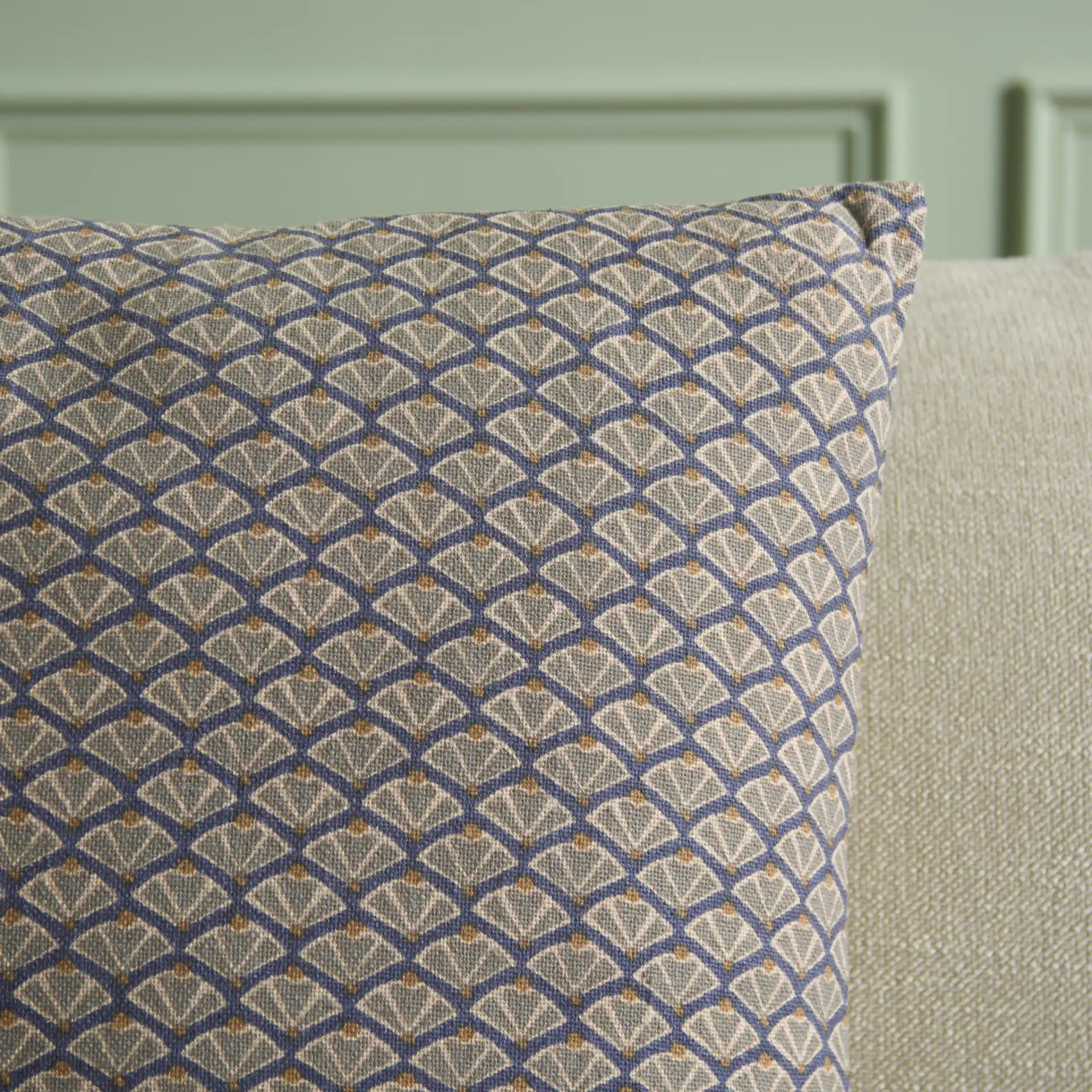 Sari Pillow in Blue Green in a styled room