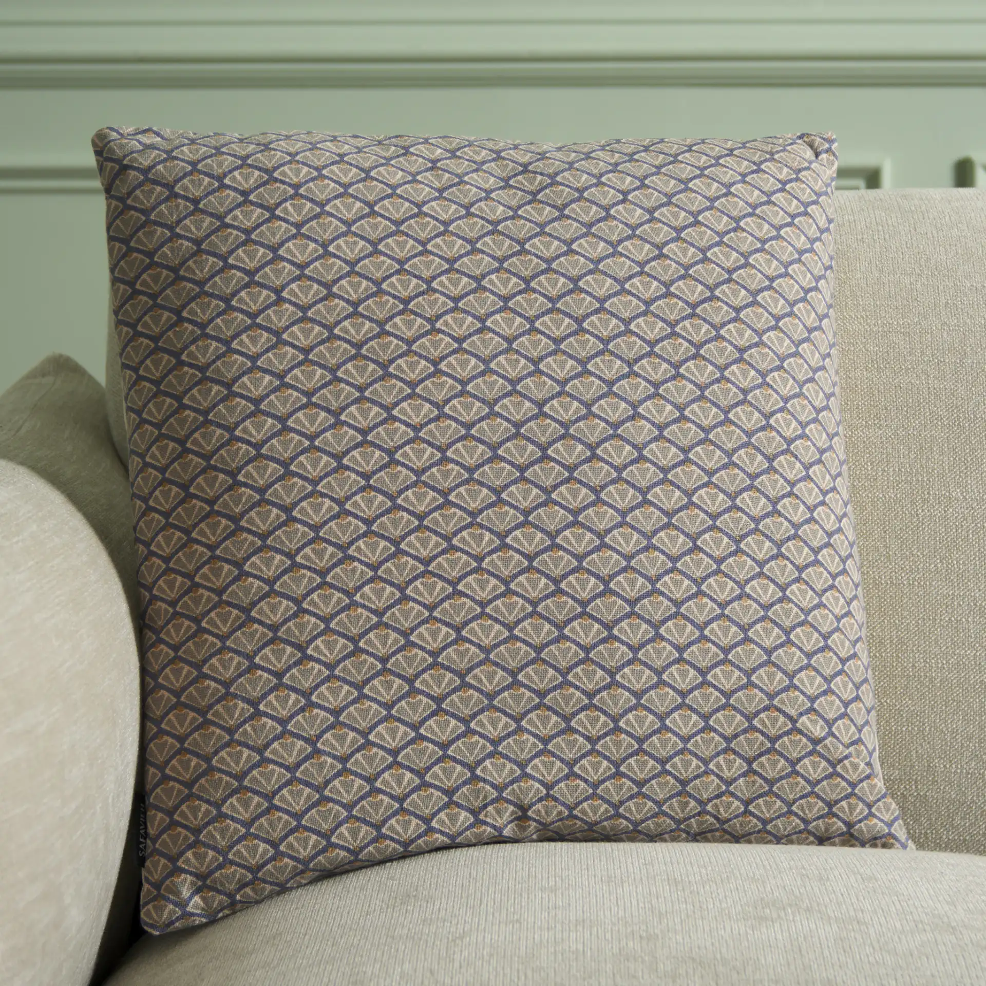Sari Pillow in Blue Green in a styled room