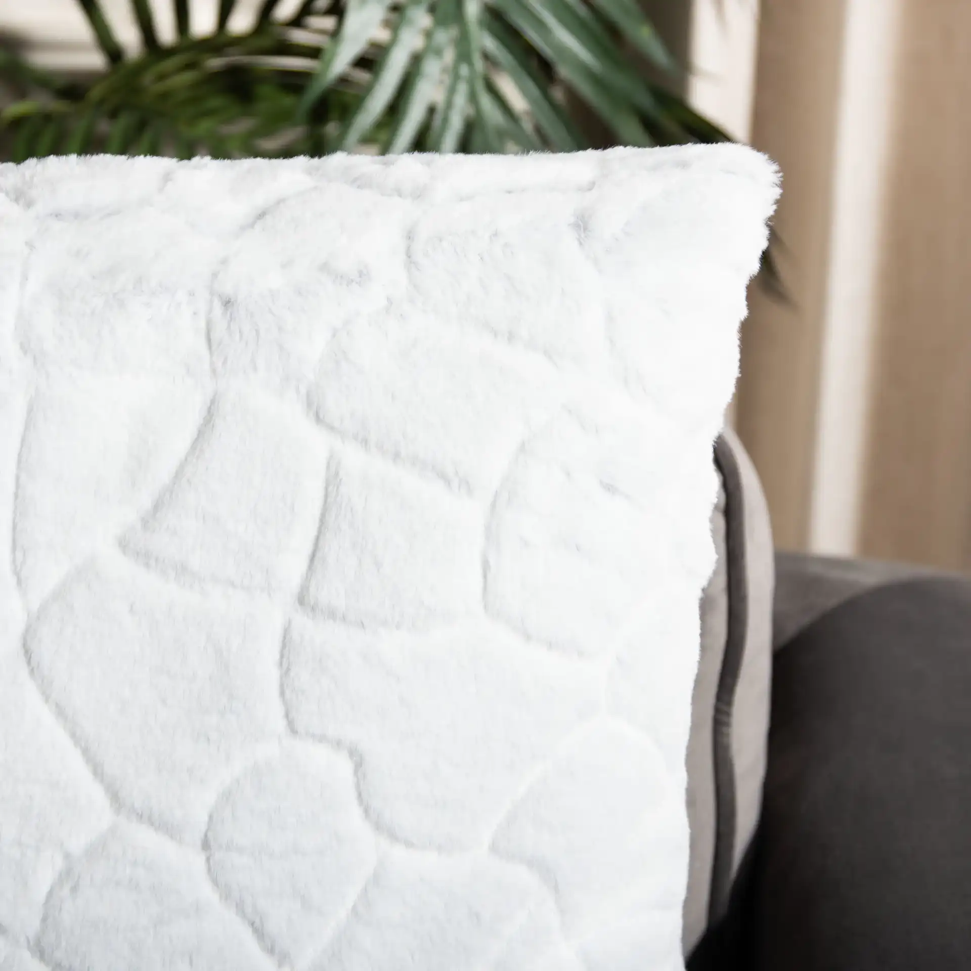 Rena Pillow in Pearl in a styled room