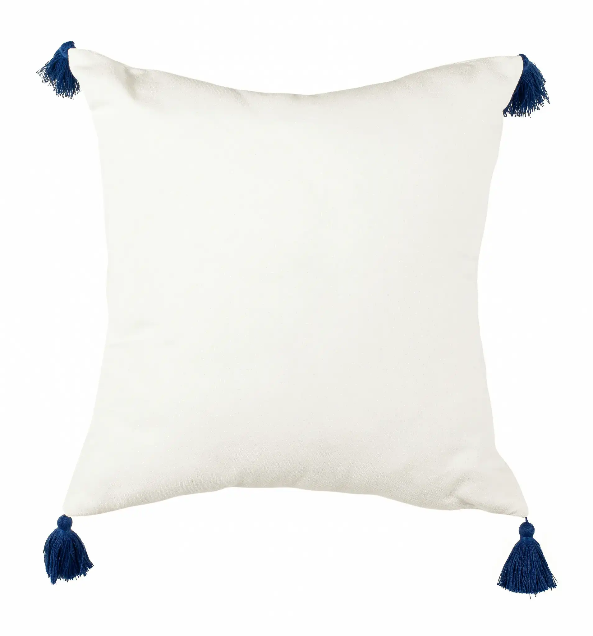 Orlanda Pillow in White / Navy Blue, detail view