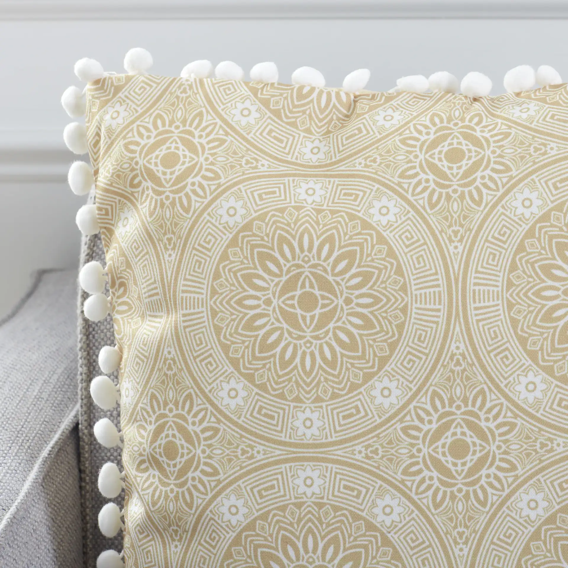 Valencia Pillow in Taupe / Beige in a styled room
