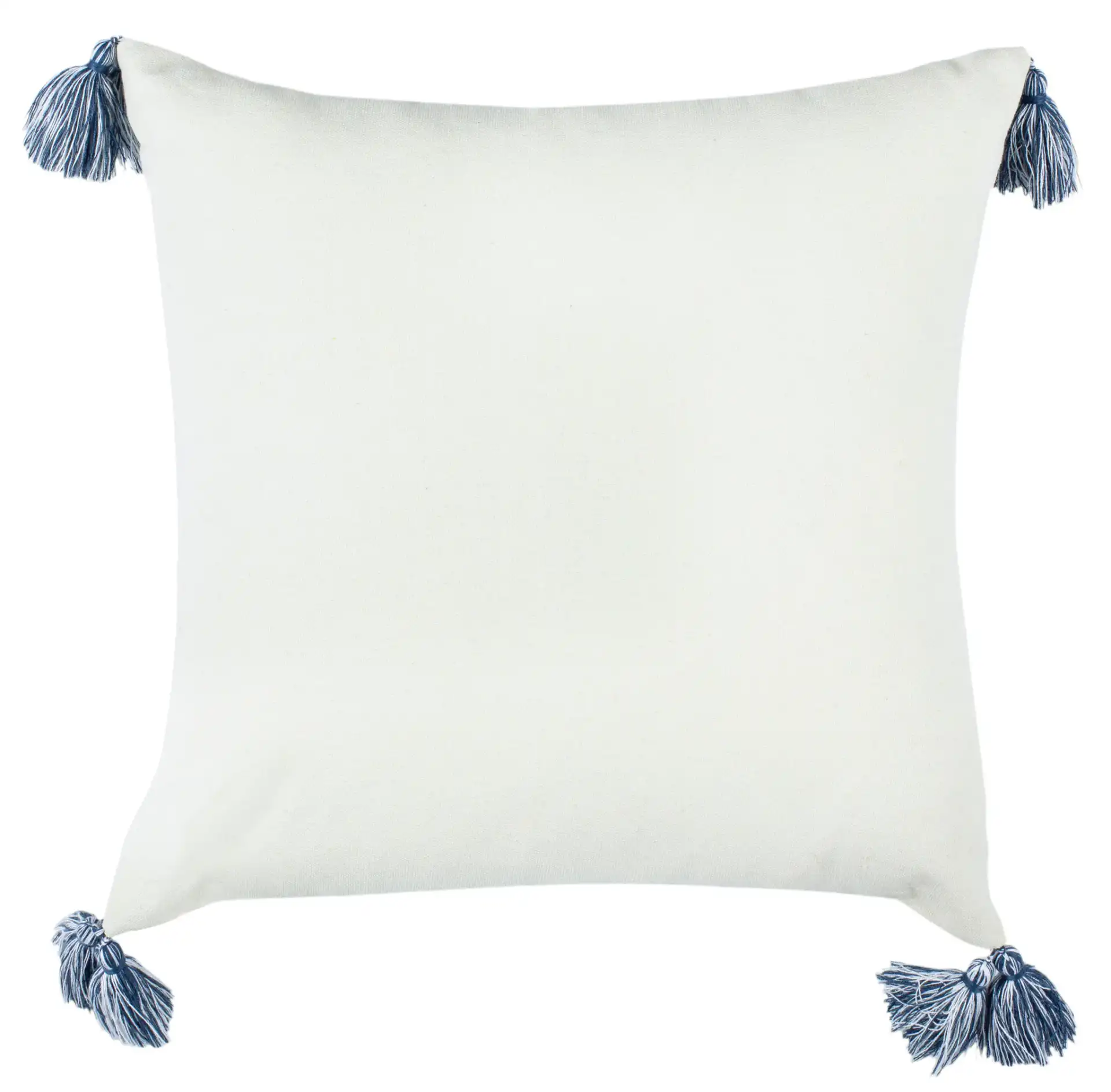 Lunette Pillow in White / Blue, detail view