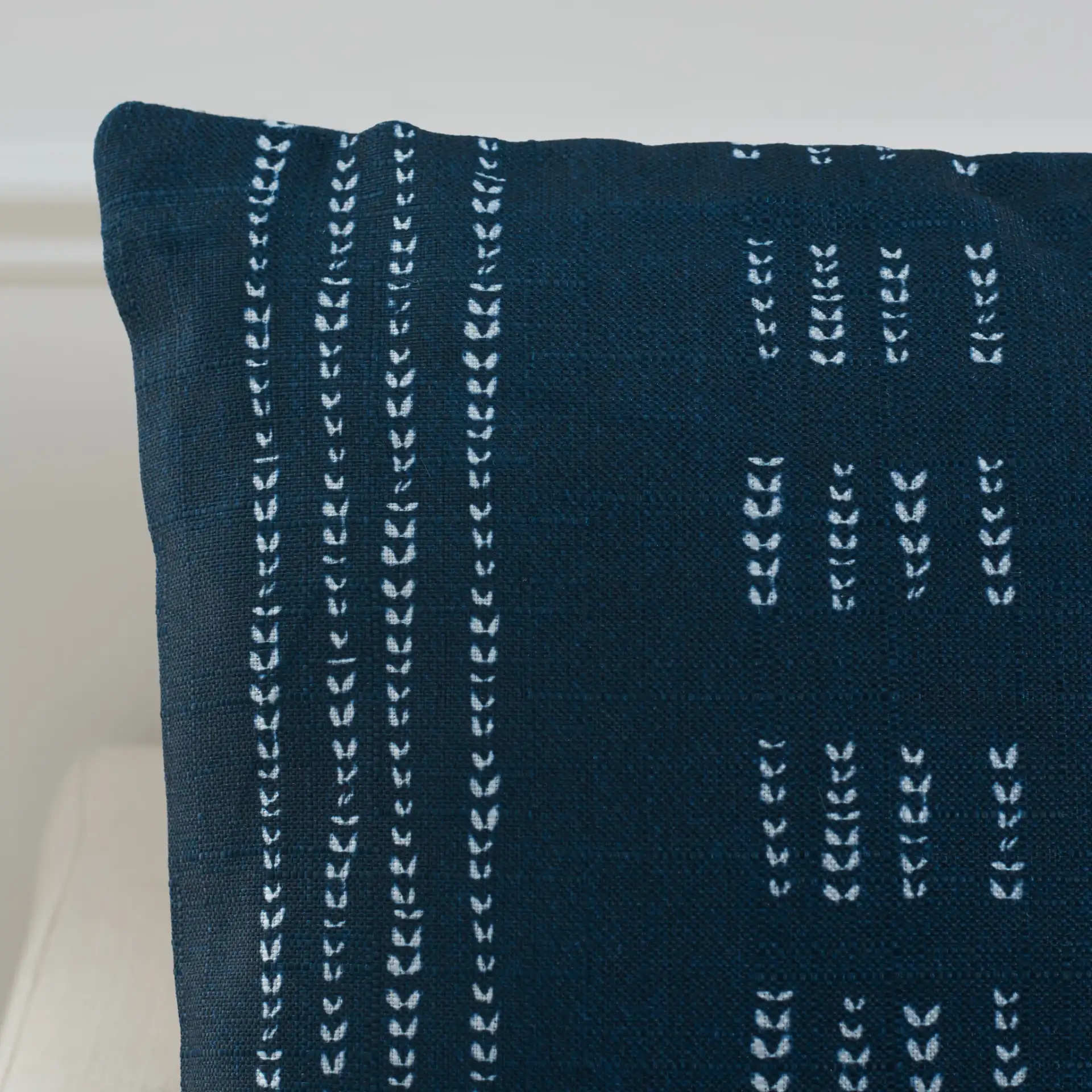 Madelyn Pillow in Deep Blue / White in a styled room