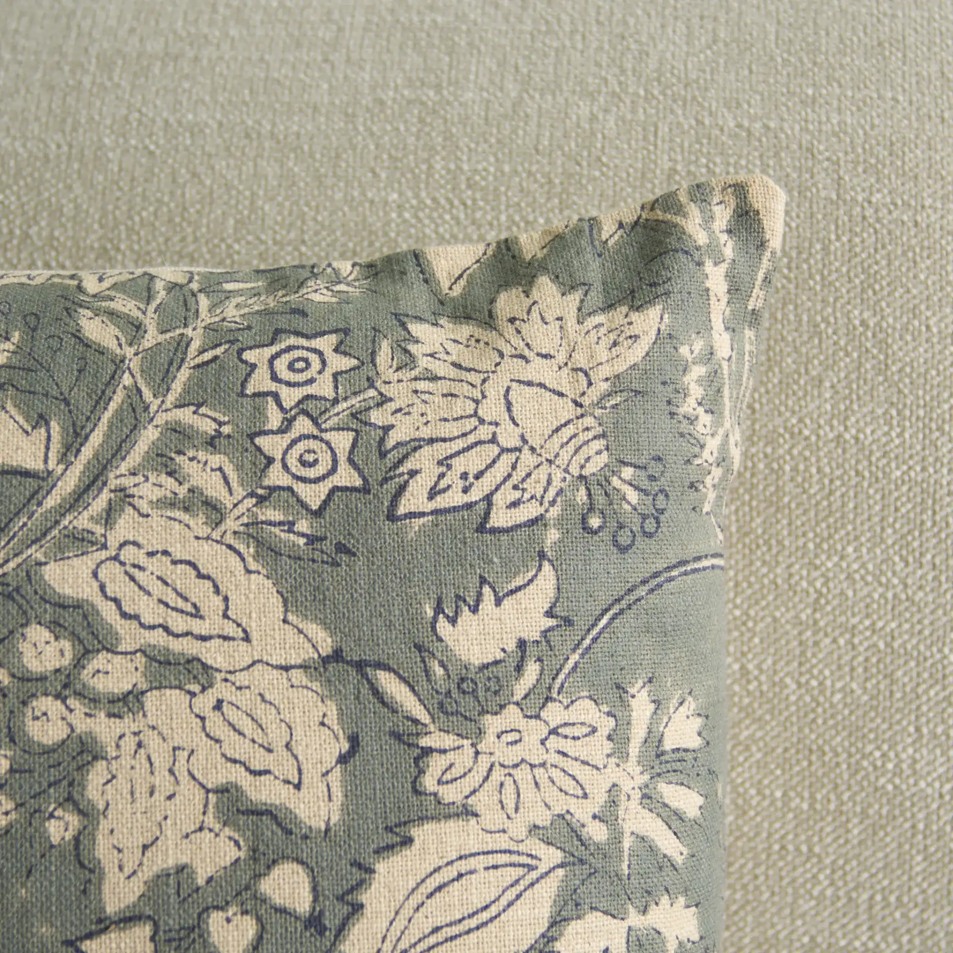 Enya Pillow in Gray in a styled room