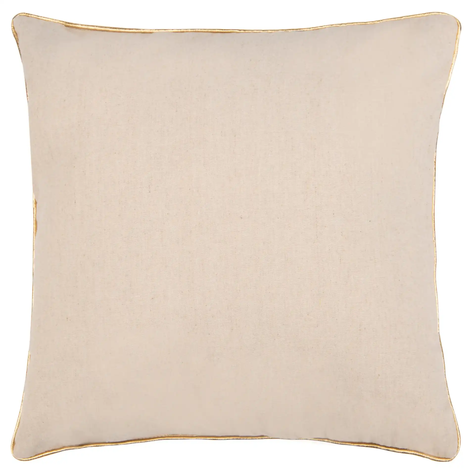 Cold Outside Pillow in Beige / Gold, detail view