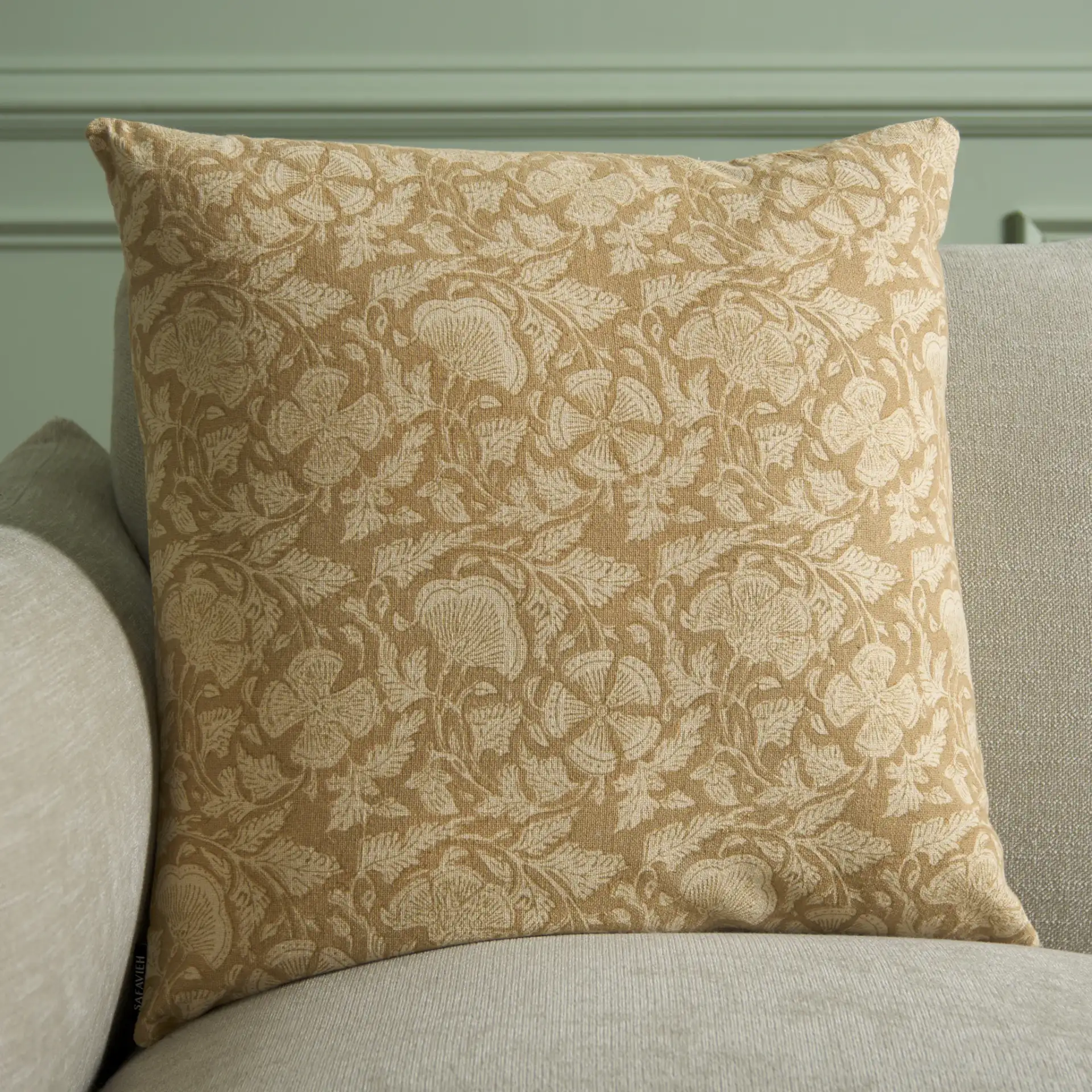 Khriya Pillow in Mustard in a styled room