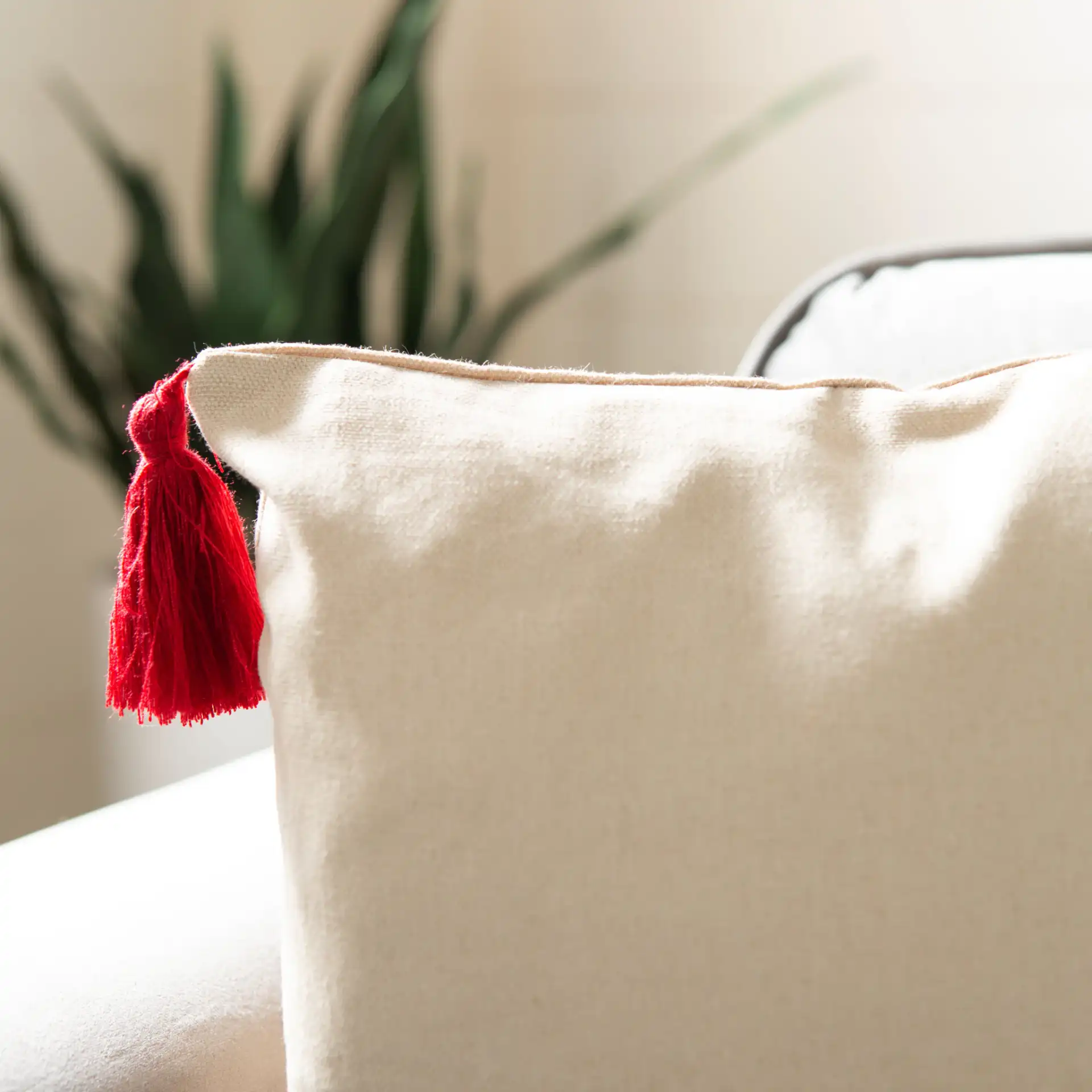 Ralen Pillow in White in a styled room