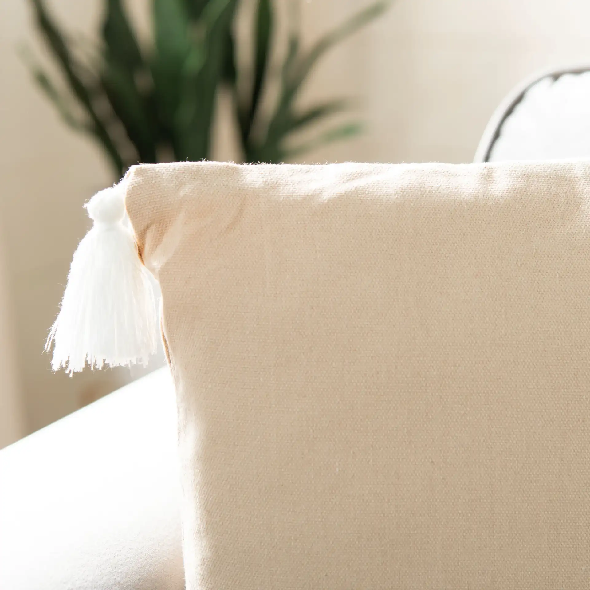 Ralen Pillow in White in a styled room
