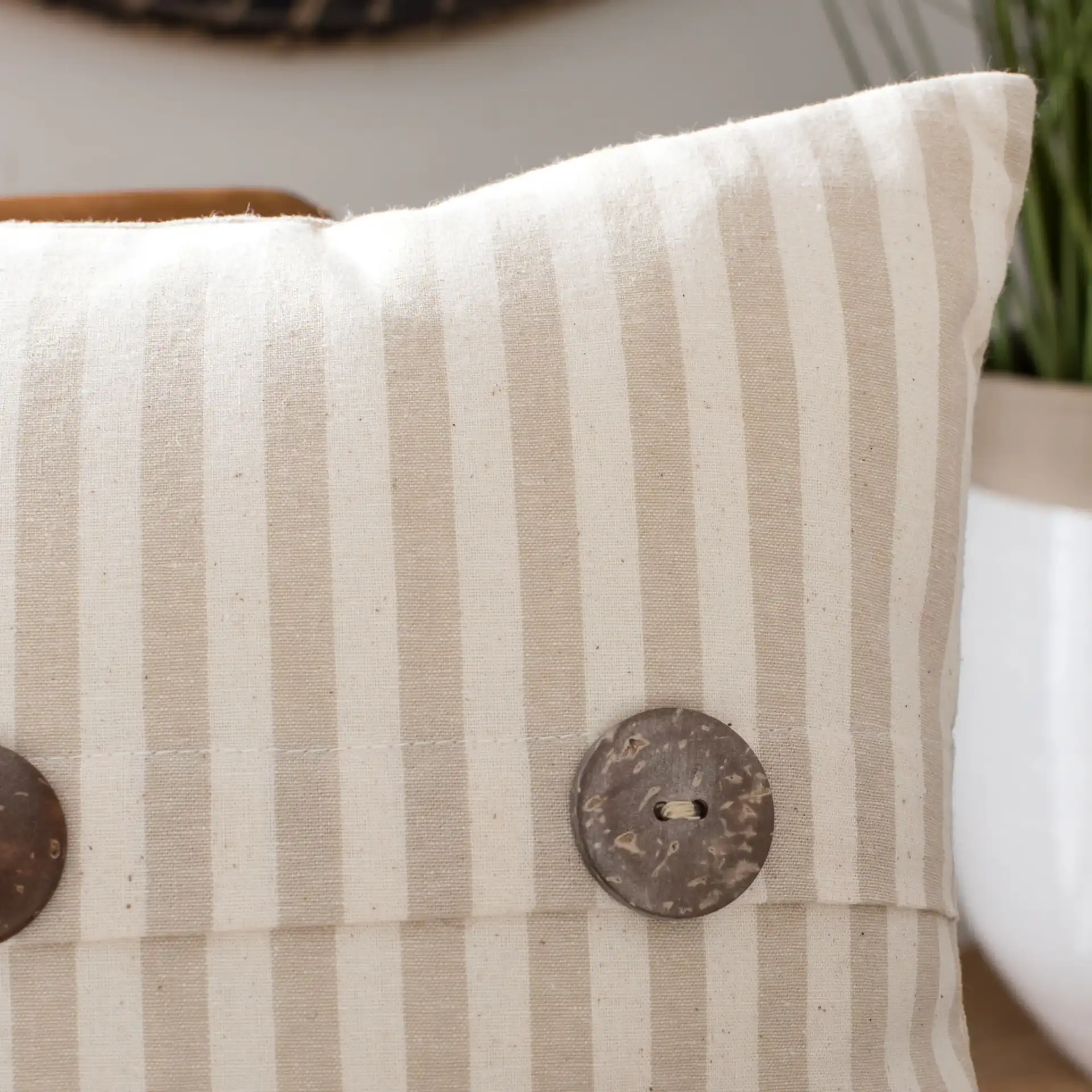 Kensing Pillow in Navy / White in a styled room