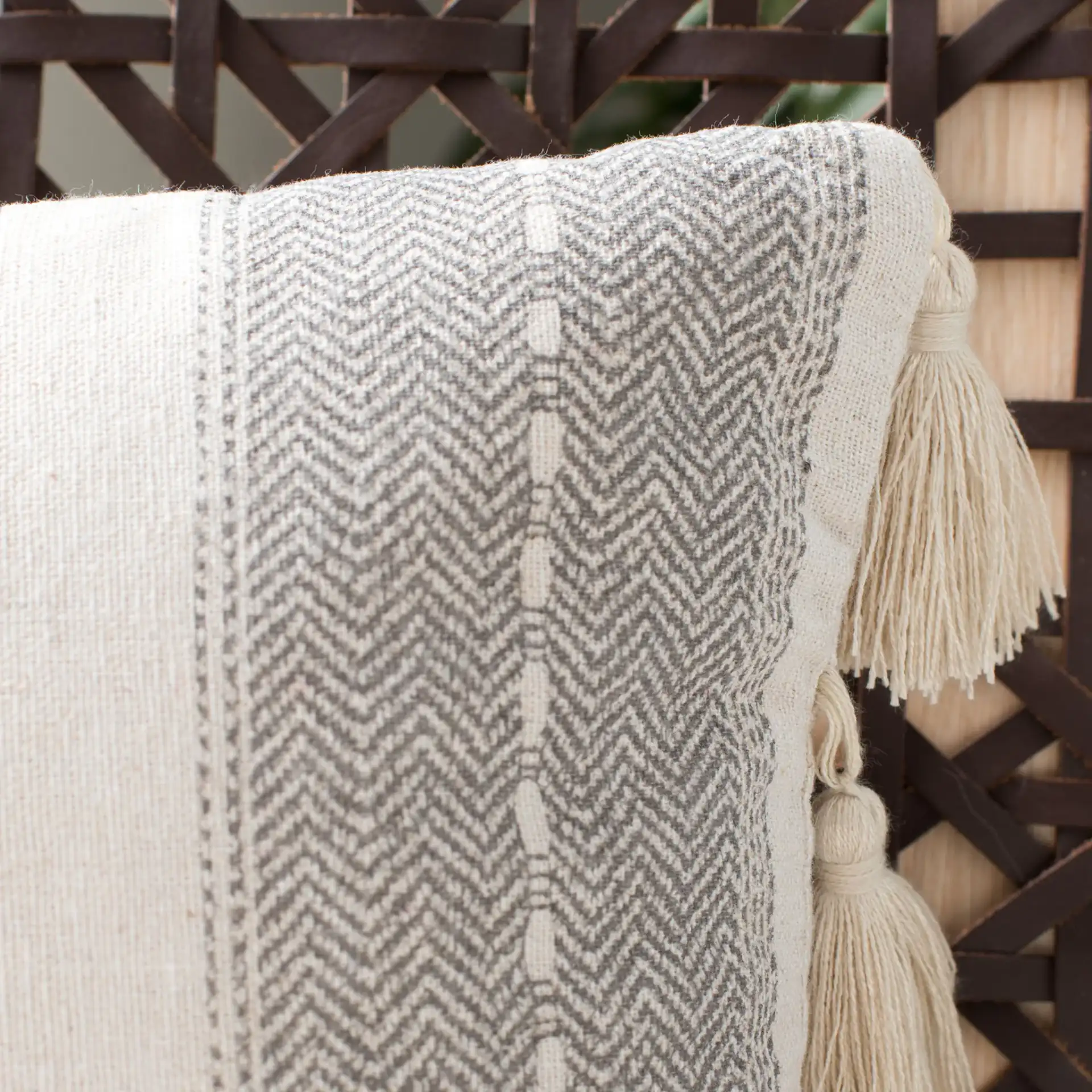 Samerin Pillow in Gray / Beige in a styled room