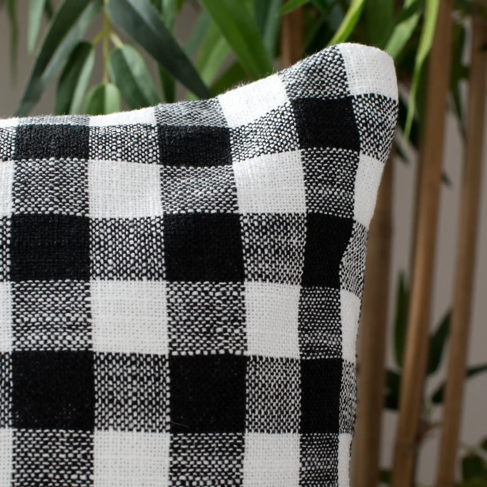 Autumn Pillow in Beige / Black in a styled room