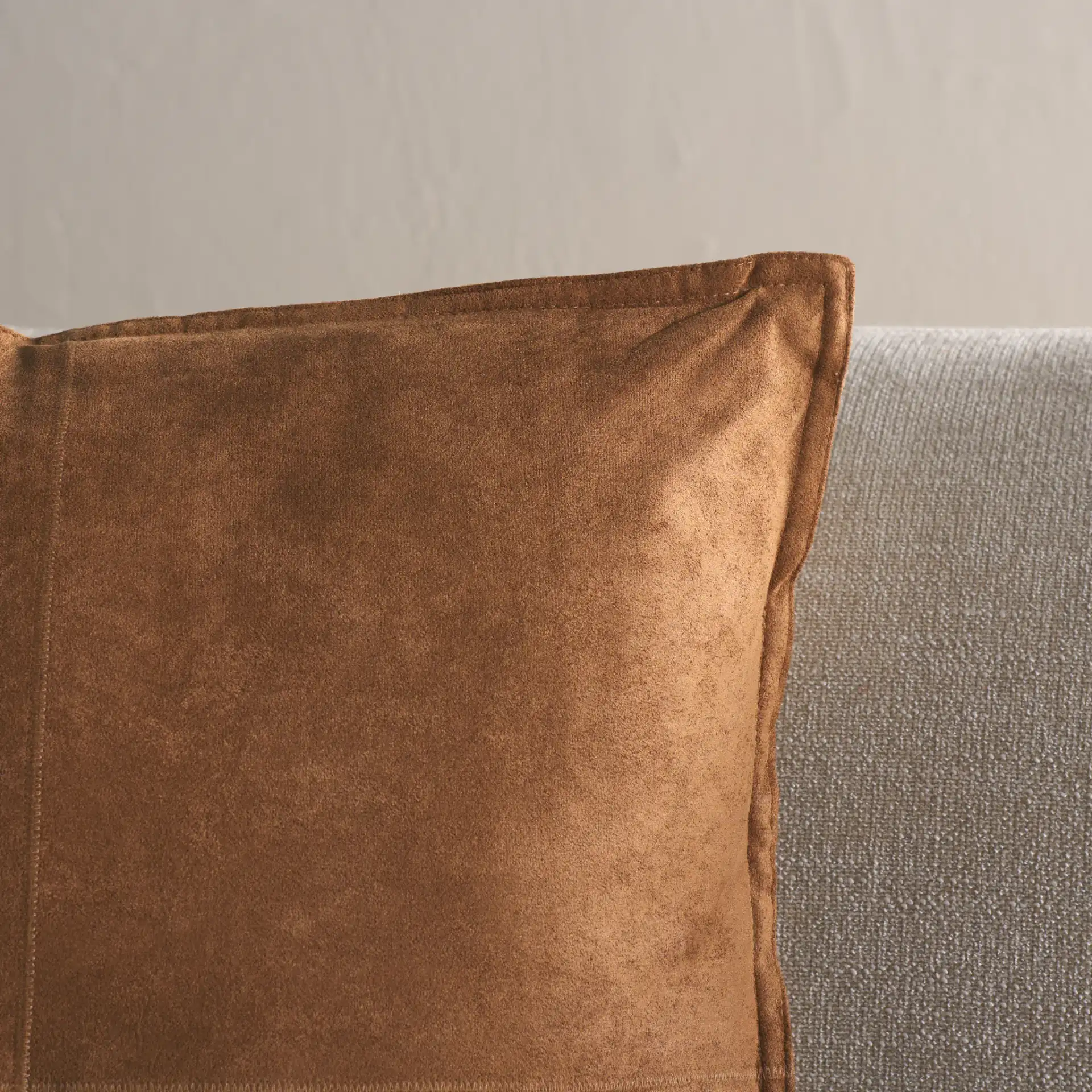 Karya Pillow in Camel in a styled room