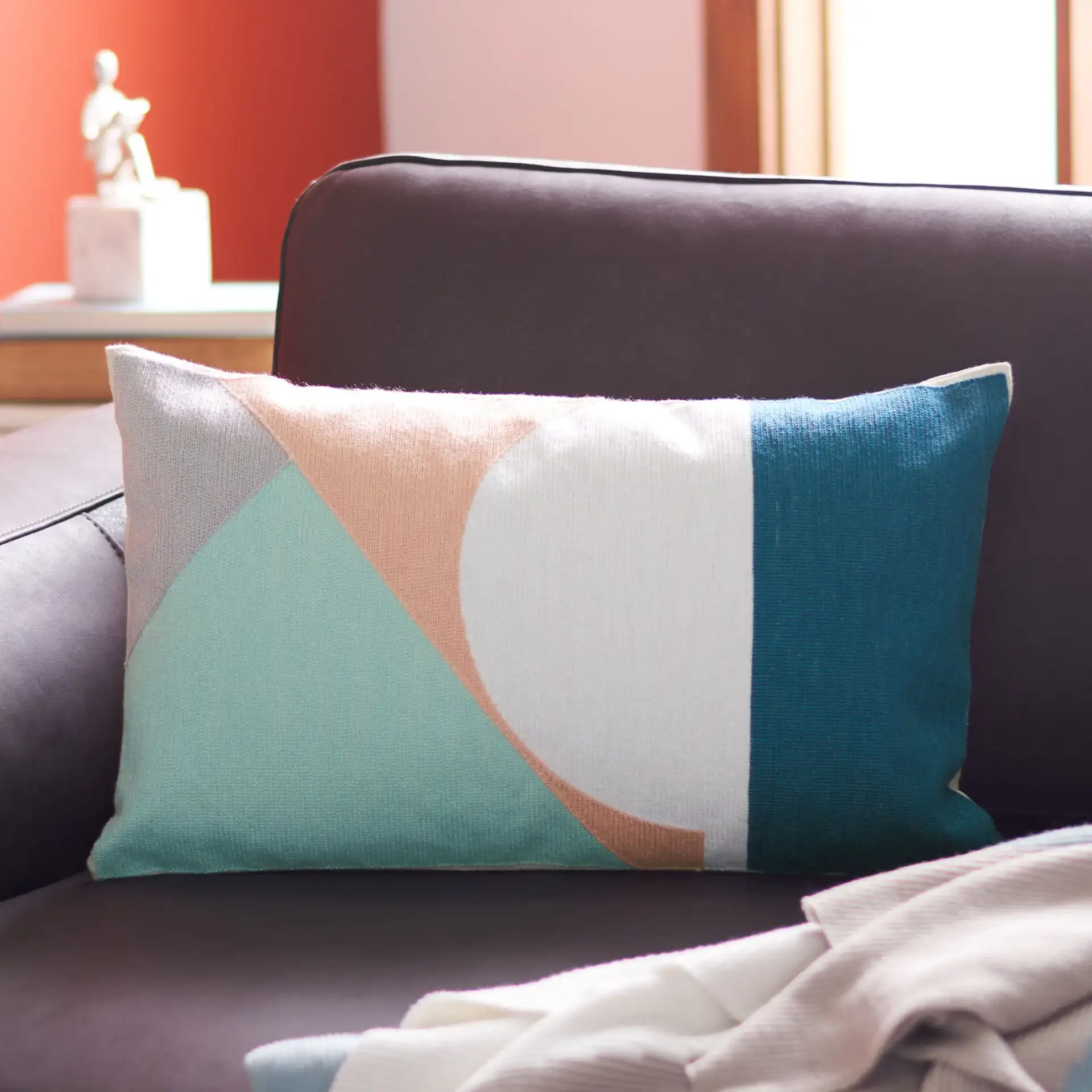 Breslyn Pillow in Multicolor in a styled room
