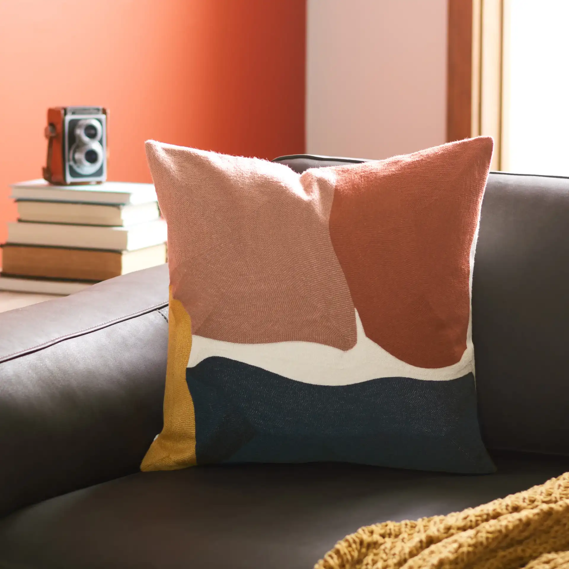 Delani Pillow in Multicolor in a styled room