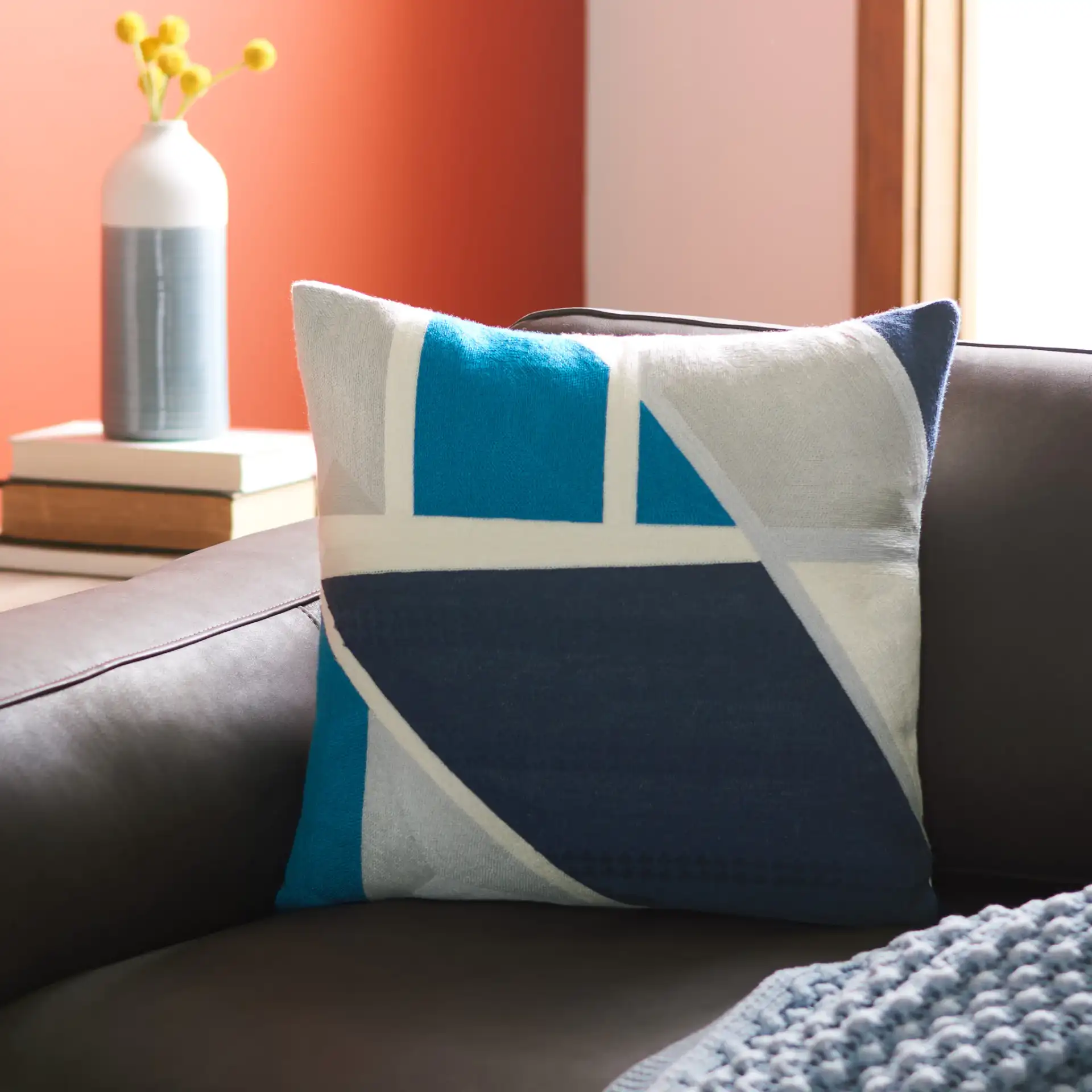 Ellania Pillow in Multicolor in a styled room