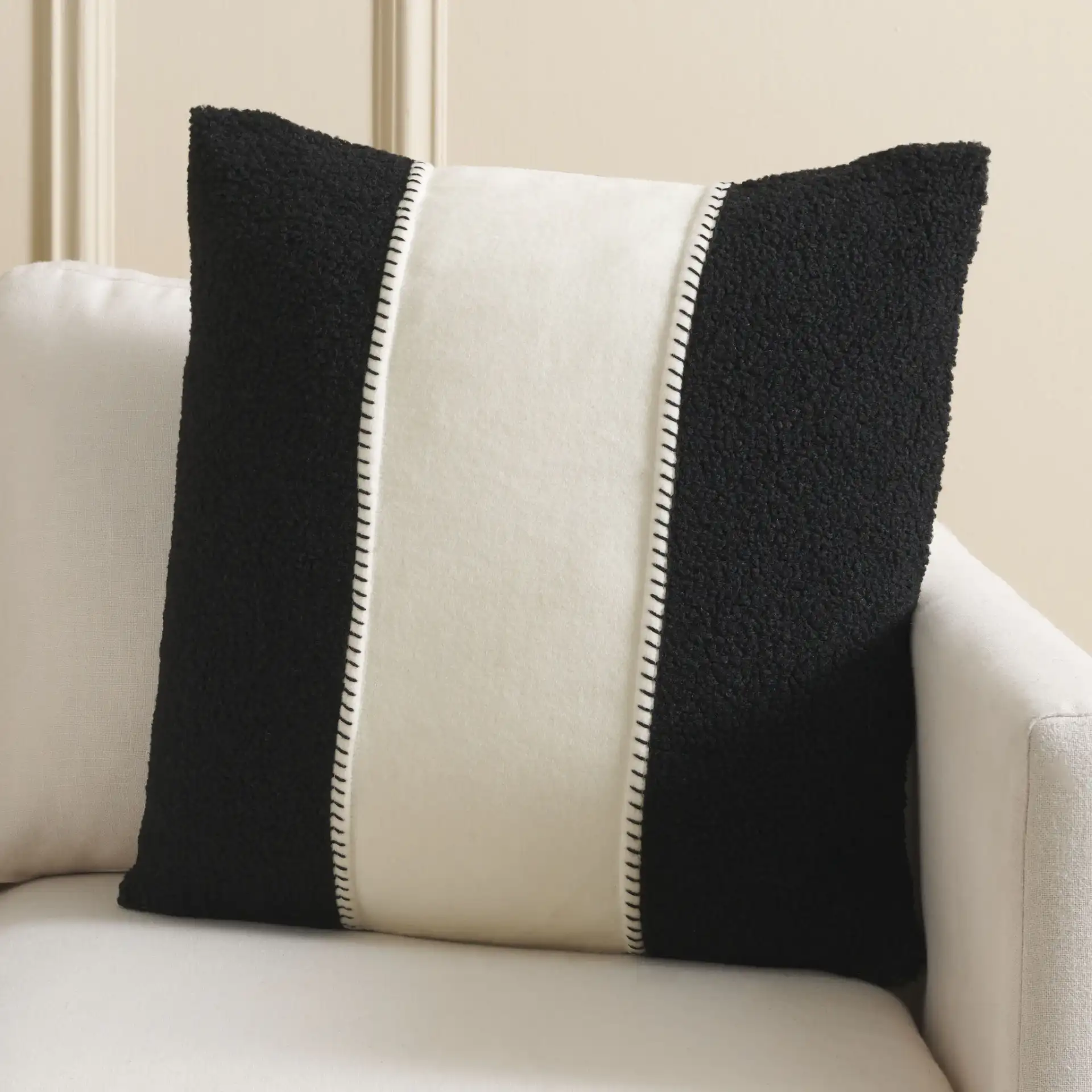 Camdyn Pillow in Camel / Ivory in a styled room