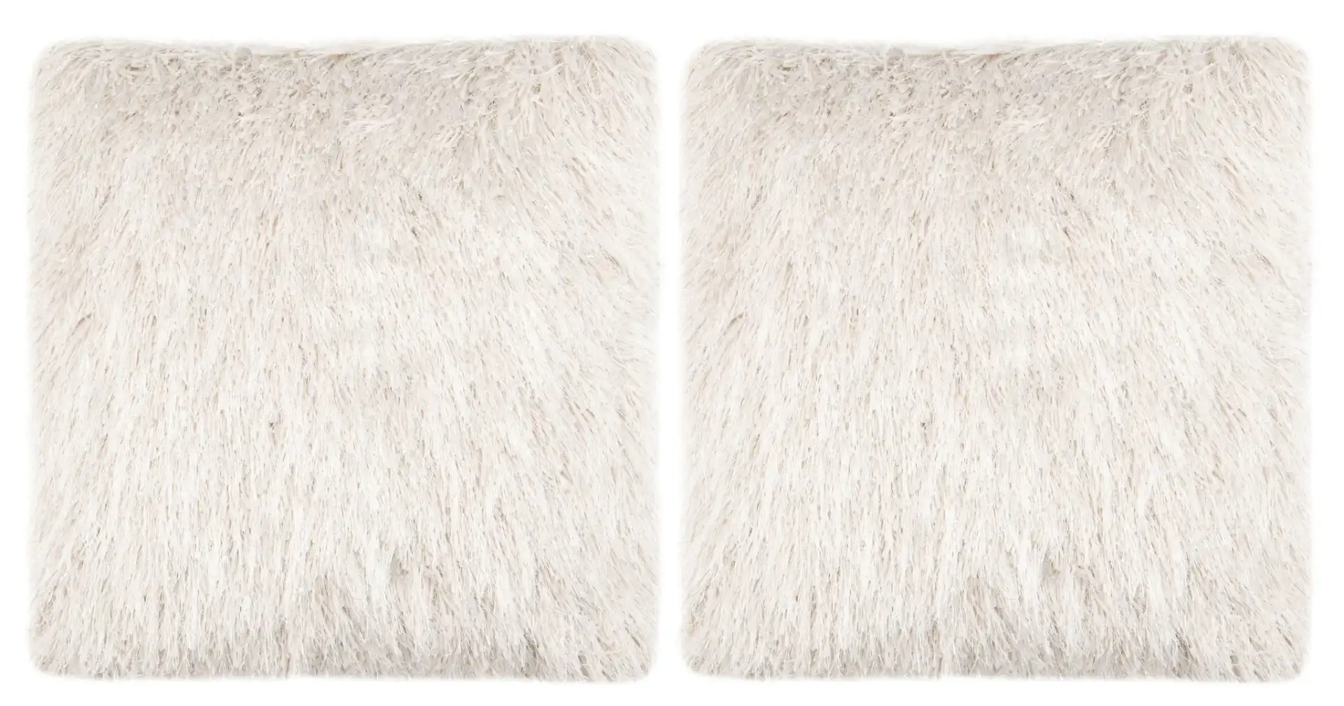 Shag Modish Metallic Pillow in Metallic Snow