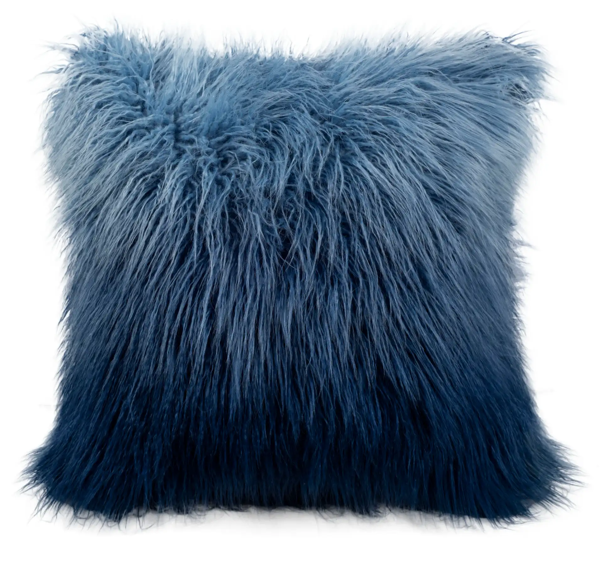 Faux Flokati Pillow in Blue