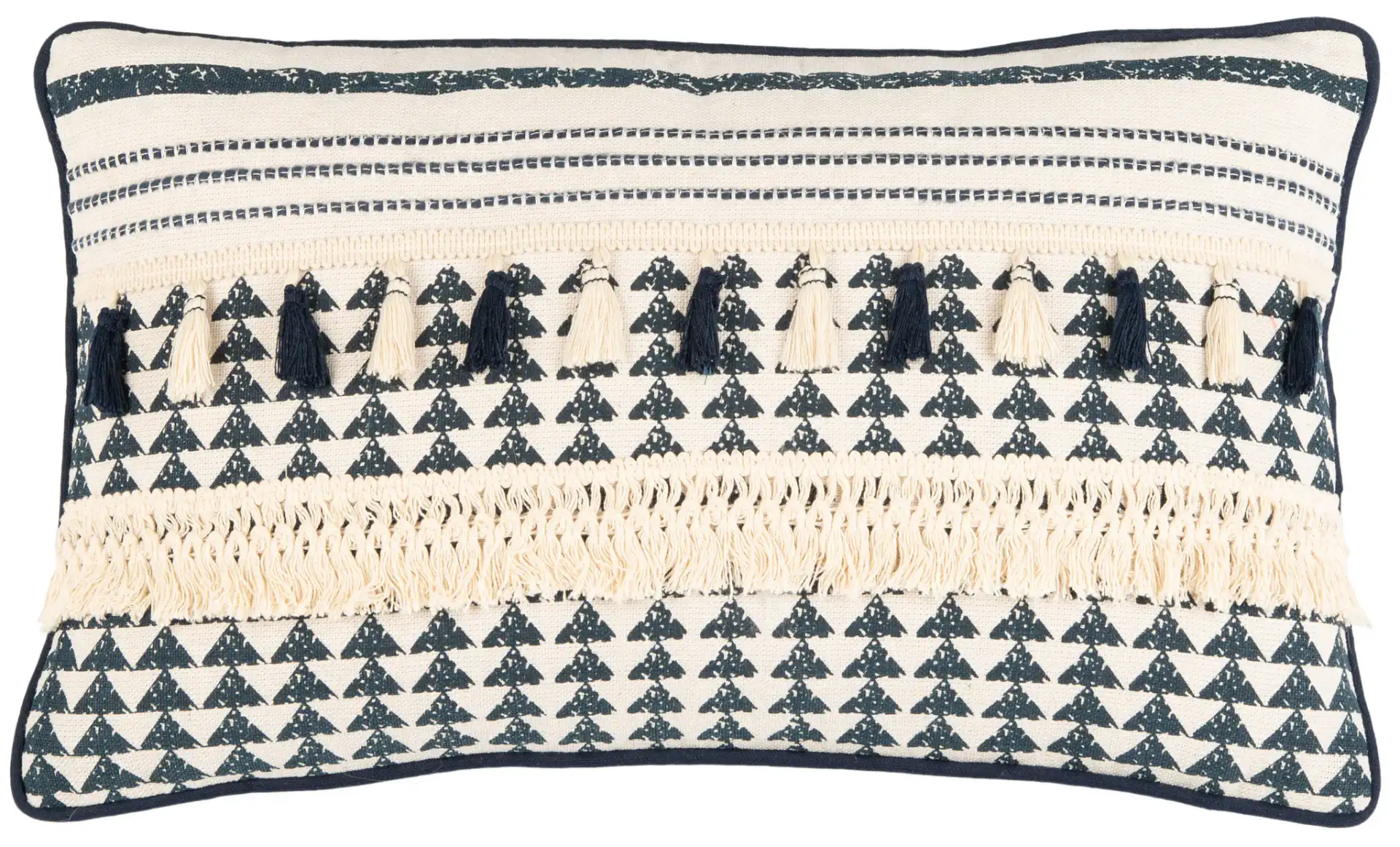 Enya Pillow in Cream / Navy