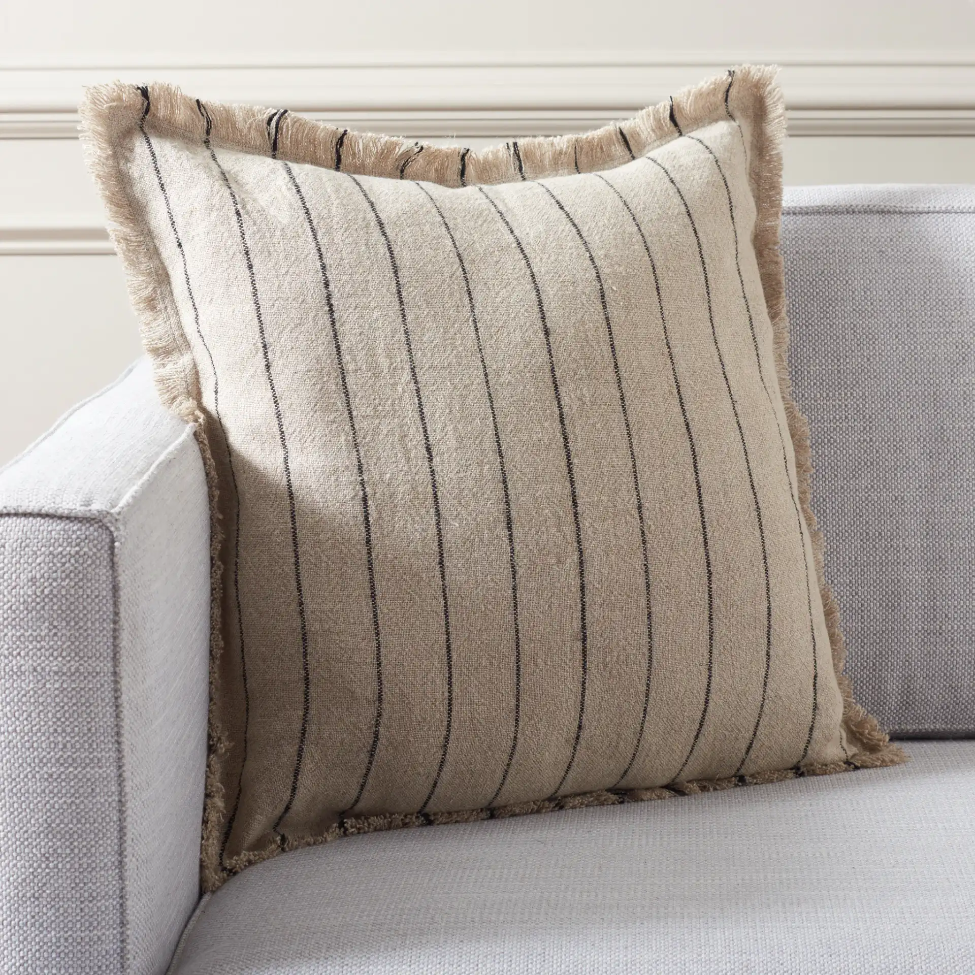 Mckay 20X20 Pillow in Natural / Black in a styled room