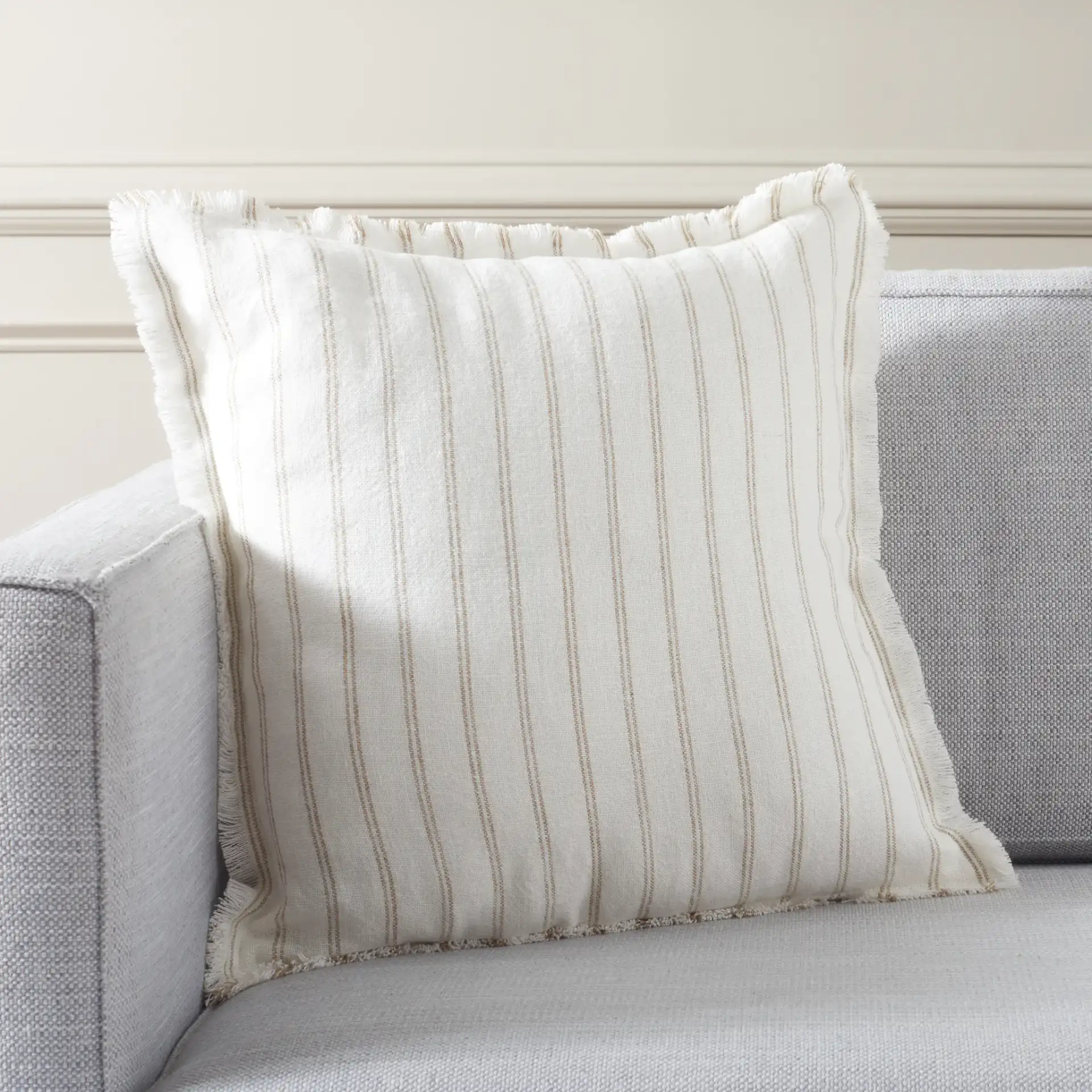 Lolo 20X20 Pillow in Ivory / Natural in a styled room