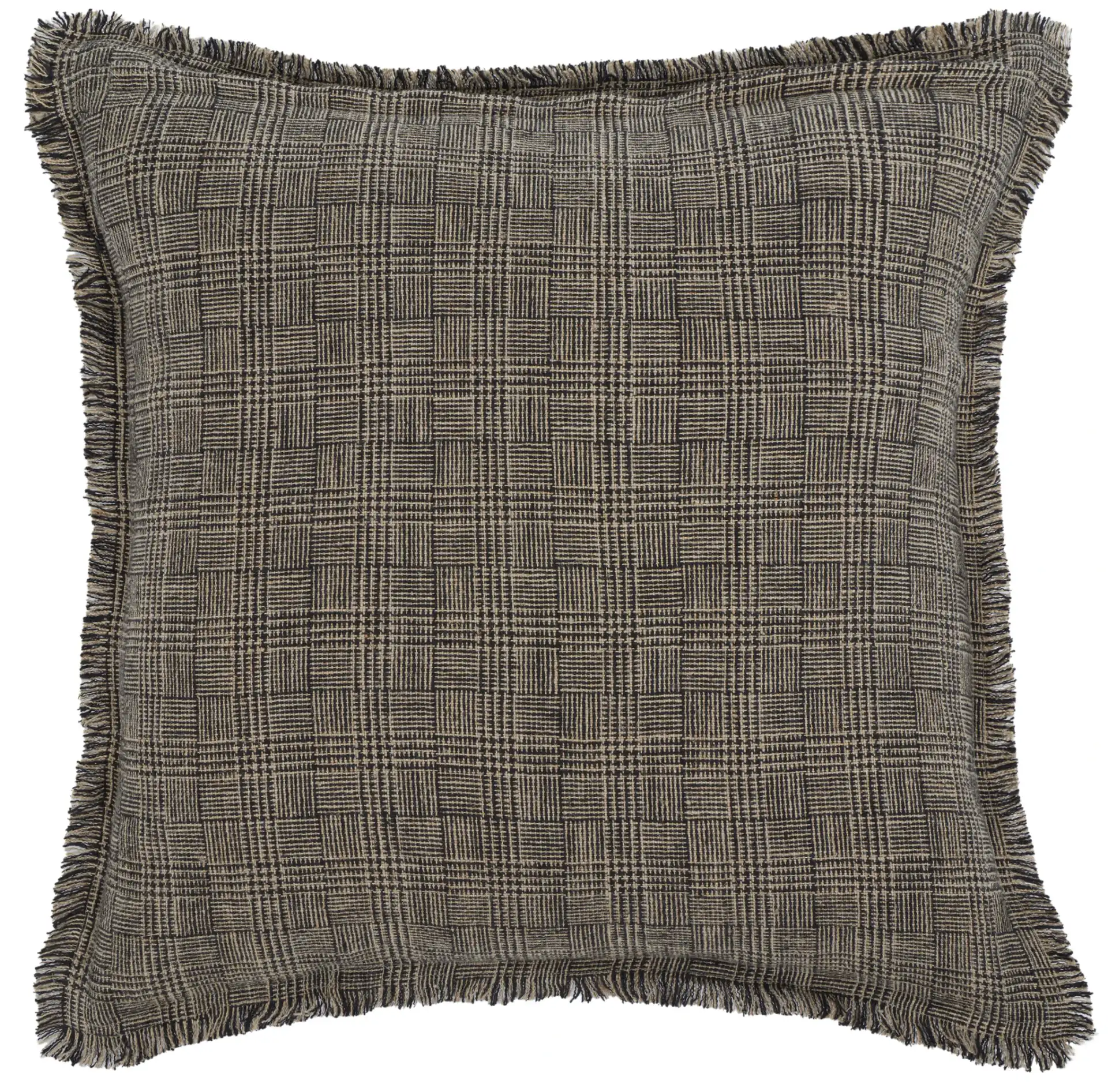 Inara 20X20 Pillow in Black / Natural, detail view