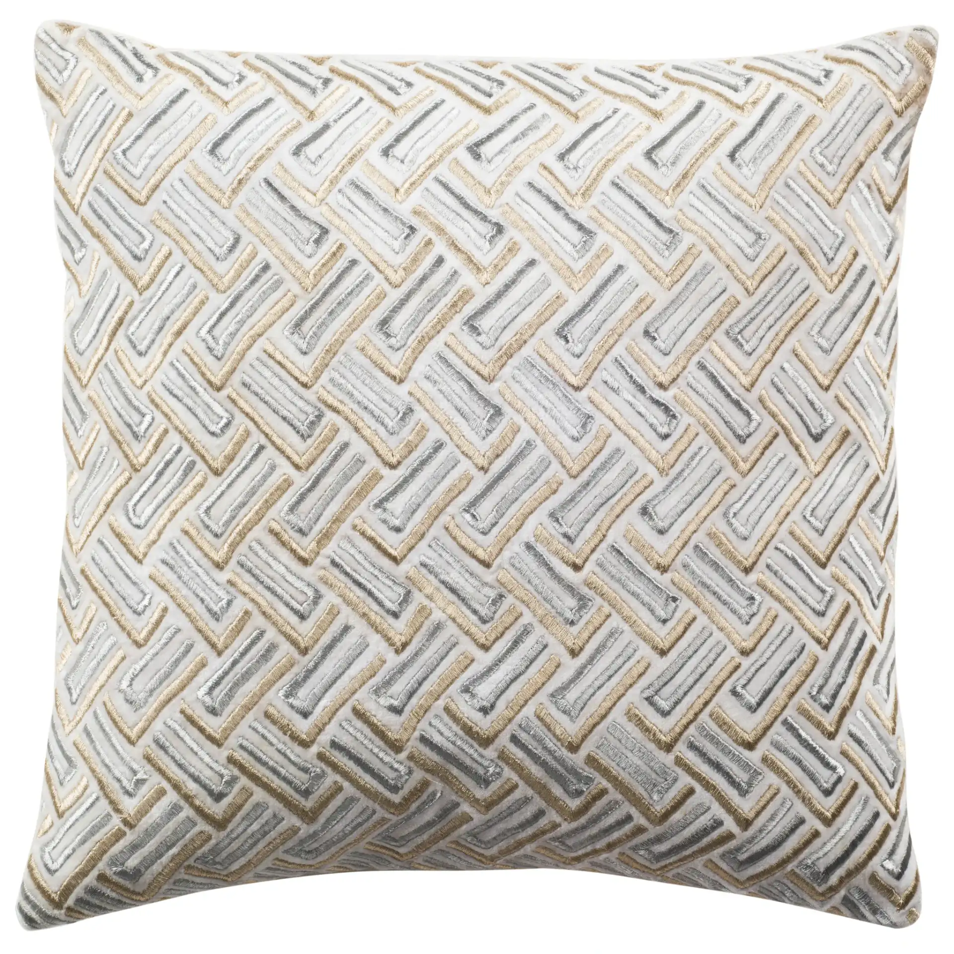 Metallic Pillow in Gray / Gold