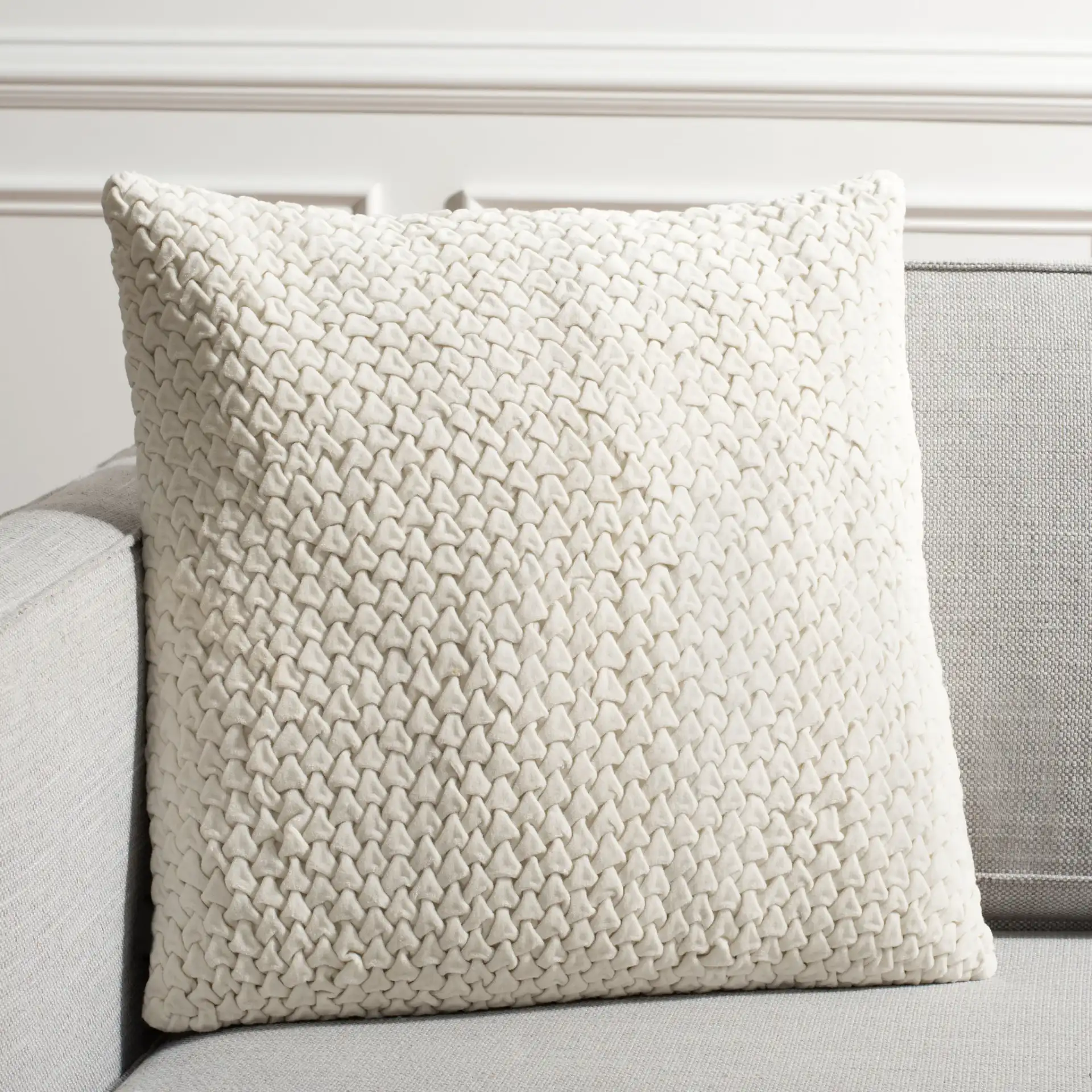 Abella Pillow in Cream in a styled room
