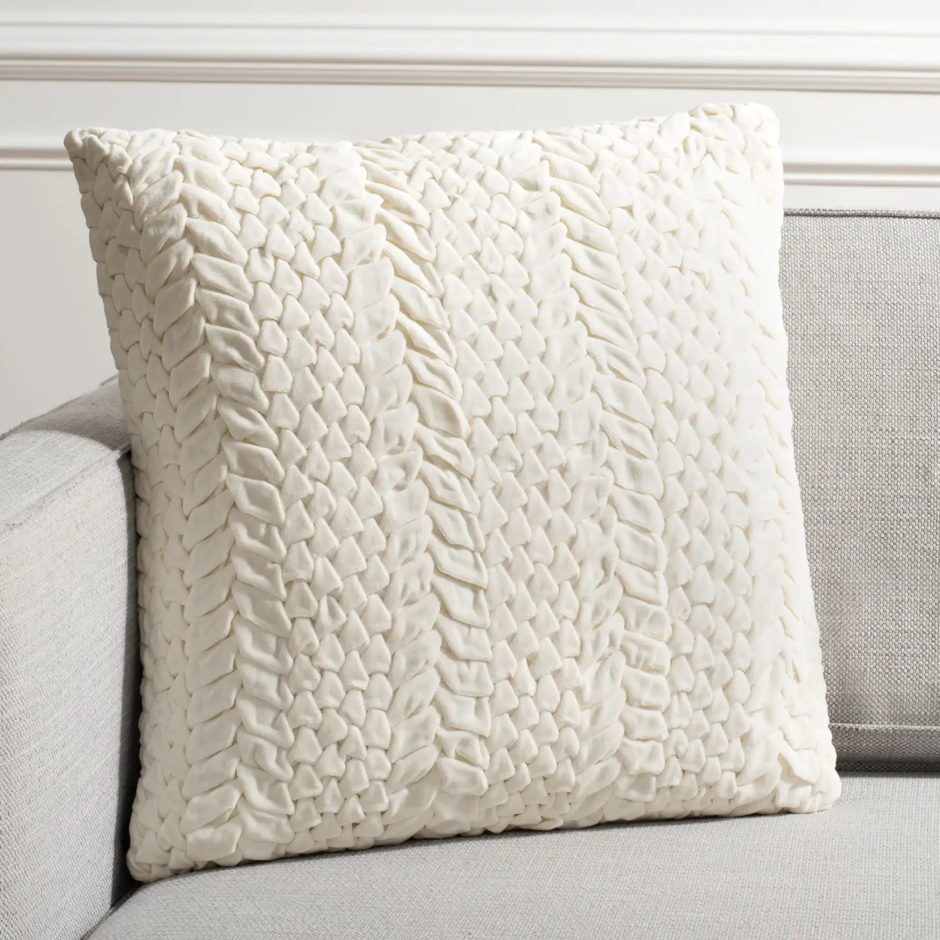 Barlett Pillow in Cream in a styled room