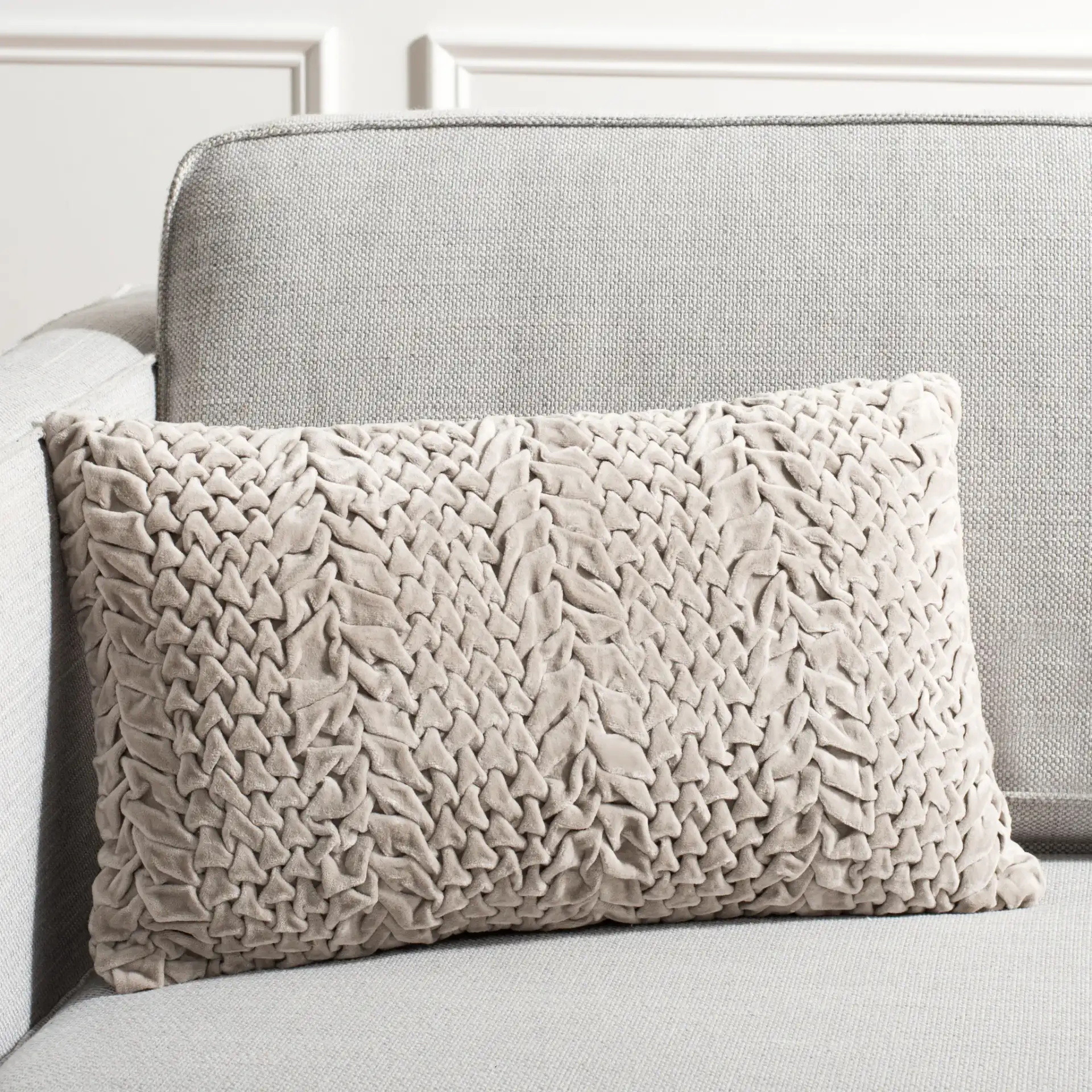 Barlett Pillow in Cream in a styled room