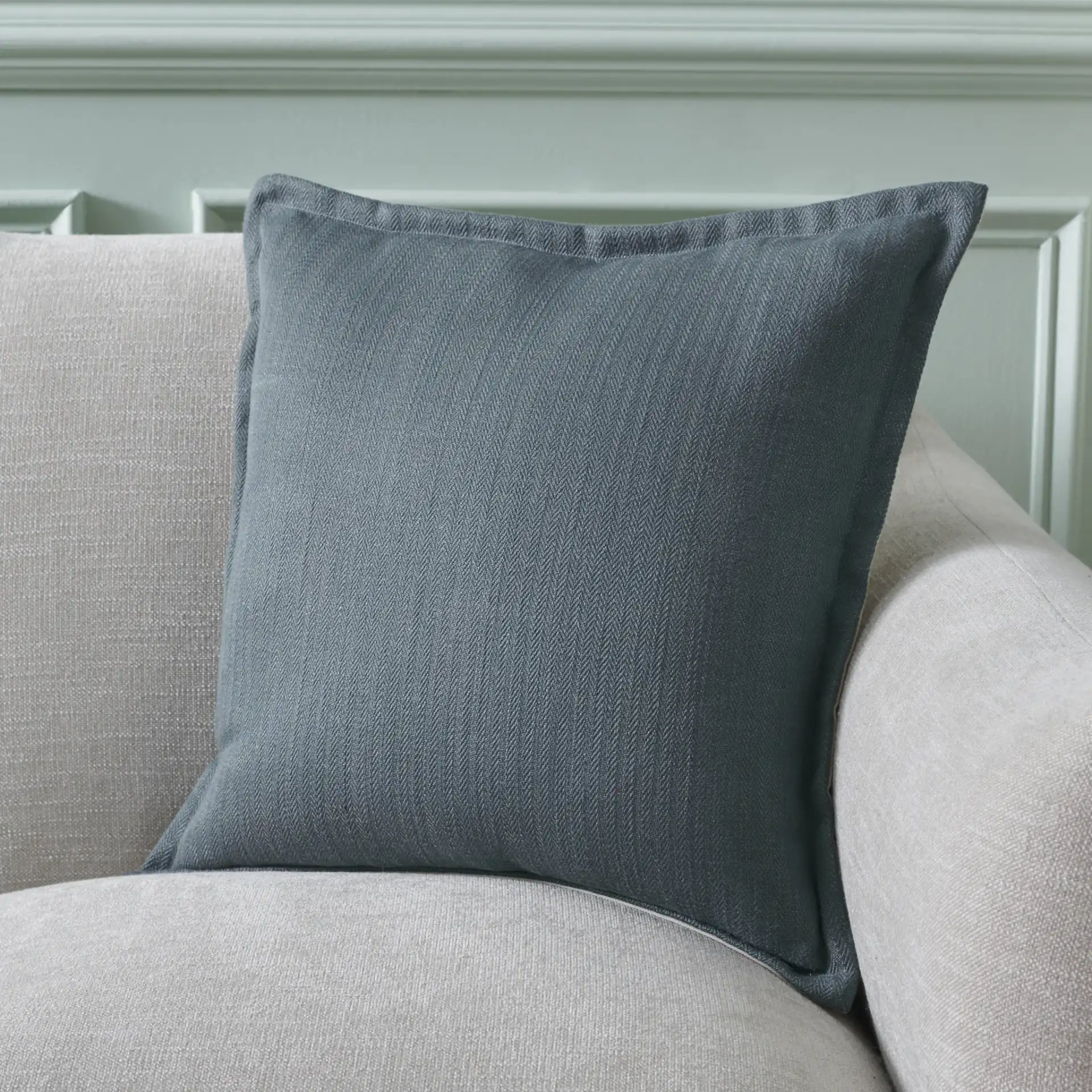 Evie Pillow in Blue in a styled room