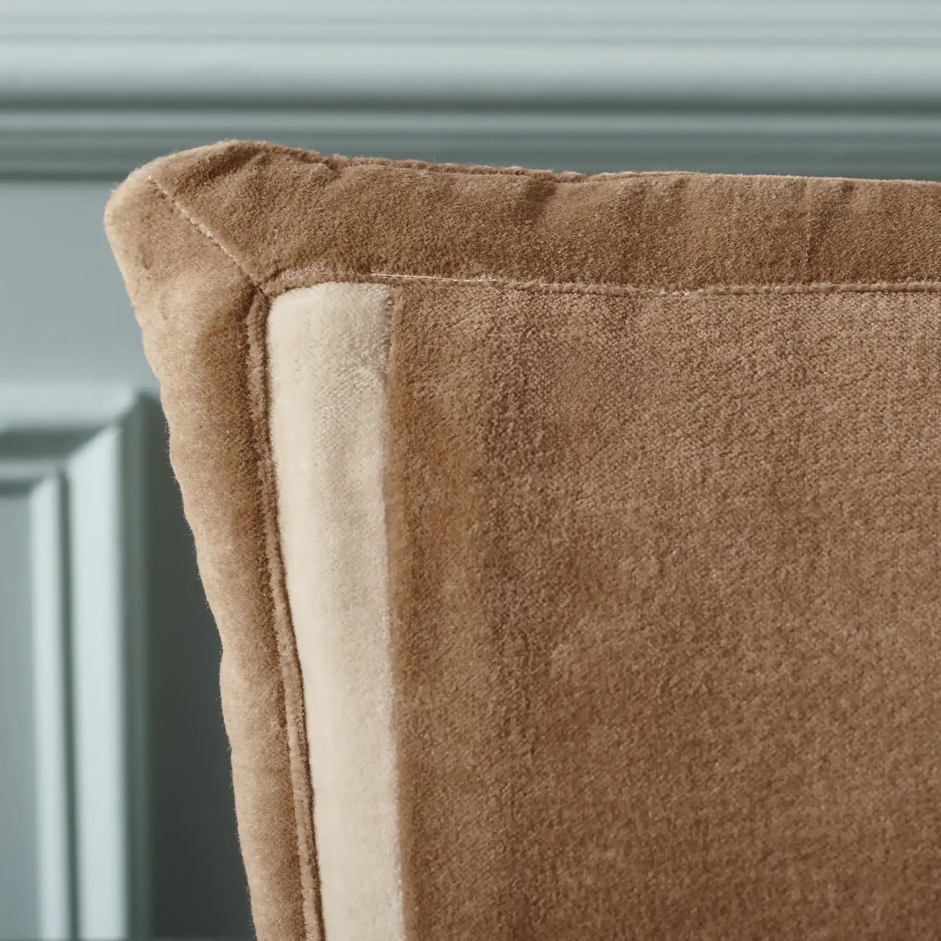 Andy Pillow in Khaki / Ivory in a styled room