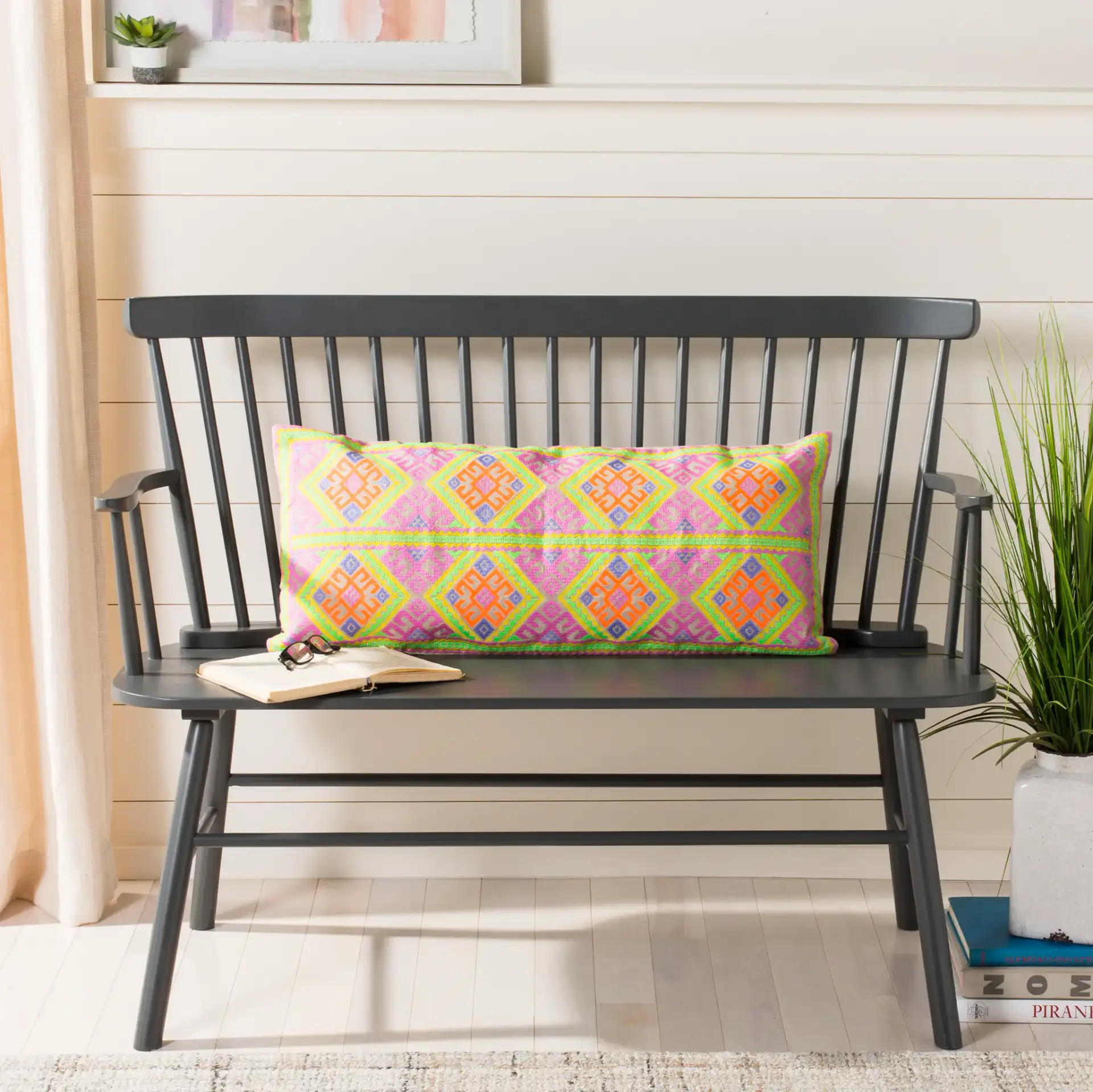 Lulu Pillow in Multi in a styled room
