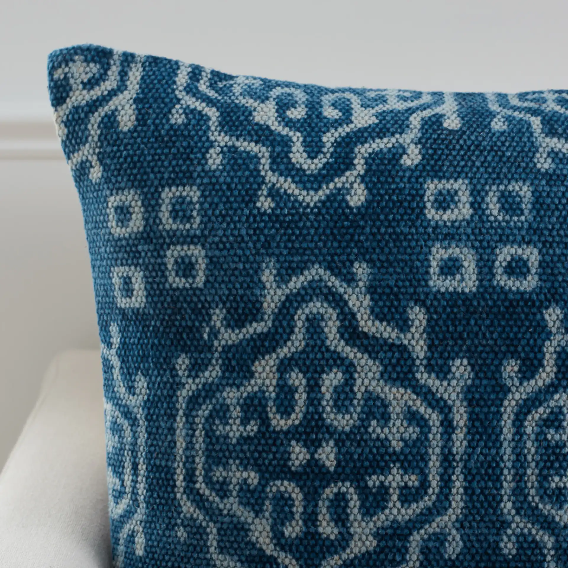 Rez Pillow in Indigo in a styled room