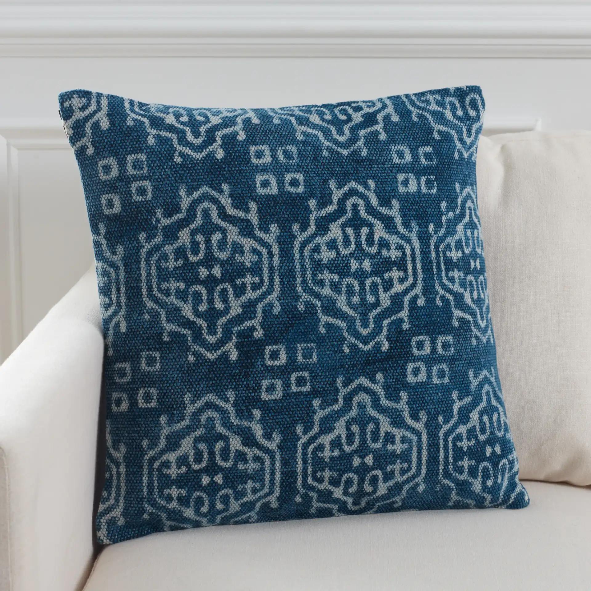 Rez Pillow in Indigo in a styled room