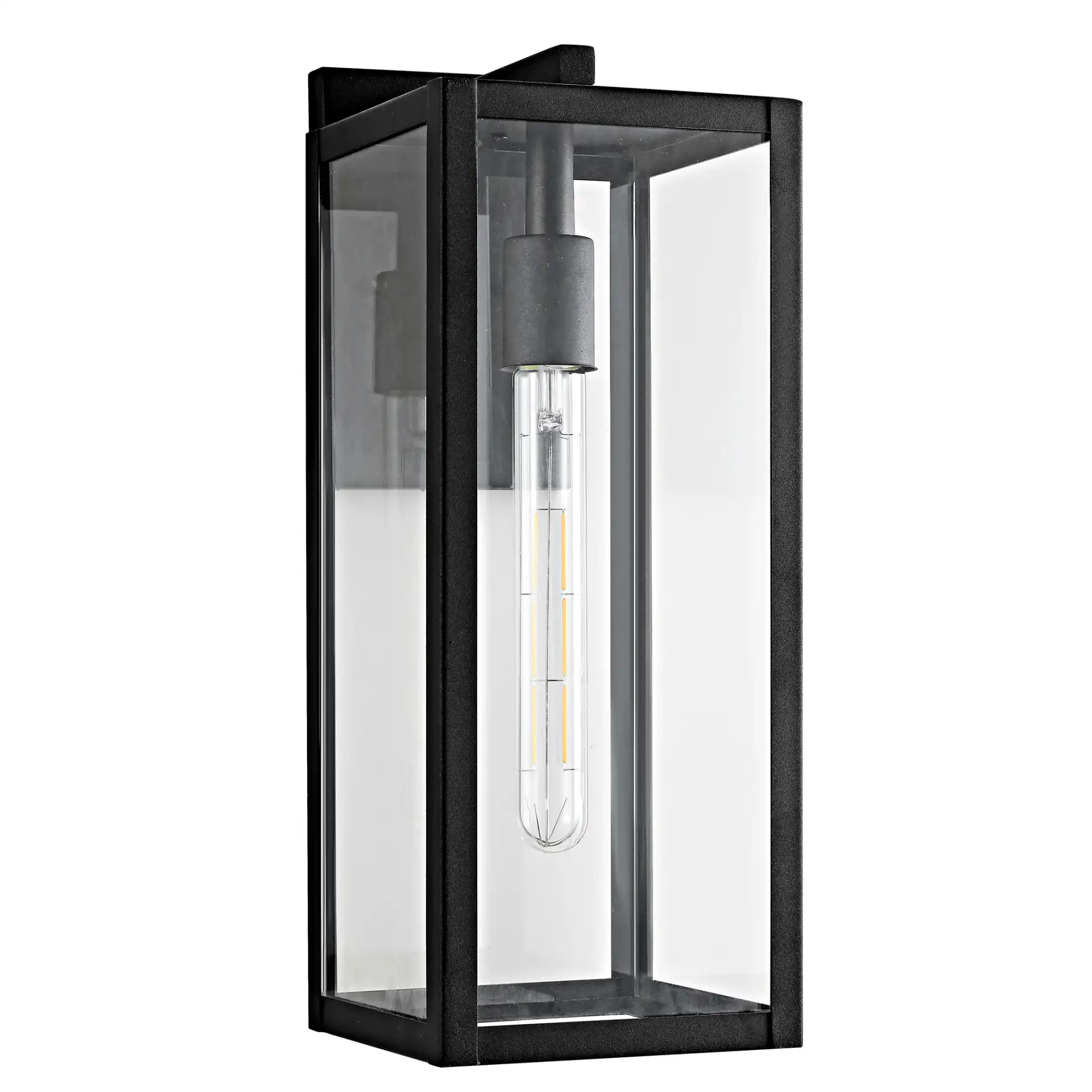 Welson Outdoor Wall Lantern in Black, detail view