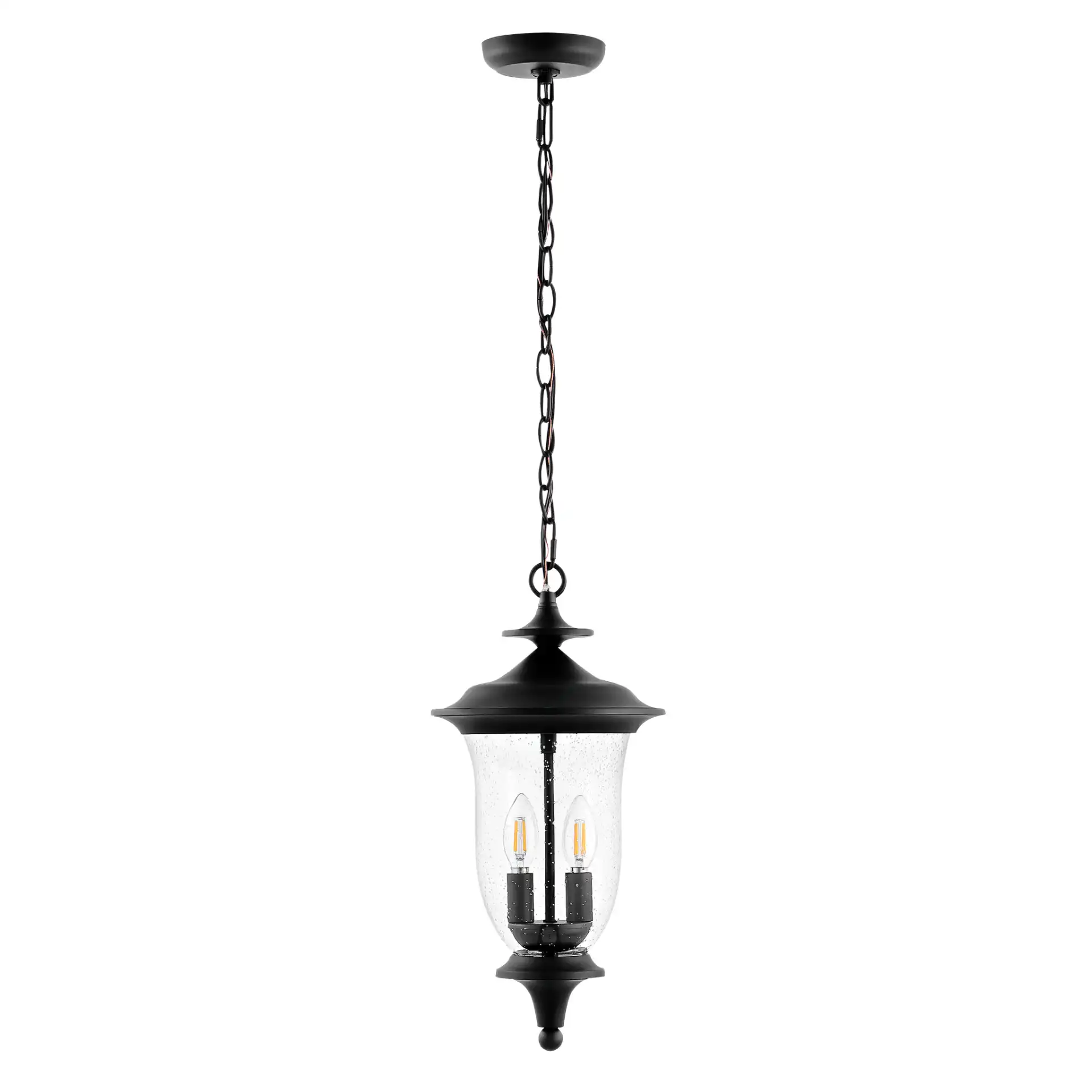 Dowell Outdoor Pendant in Black, detail view