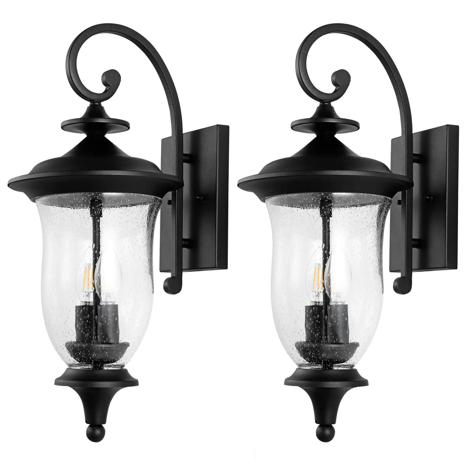 Dowell Outdoor Sconce (Set Of 2) in Black, detail view