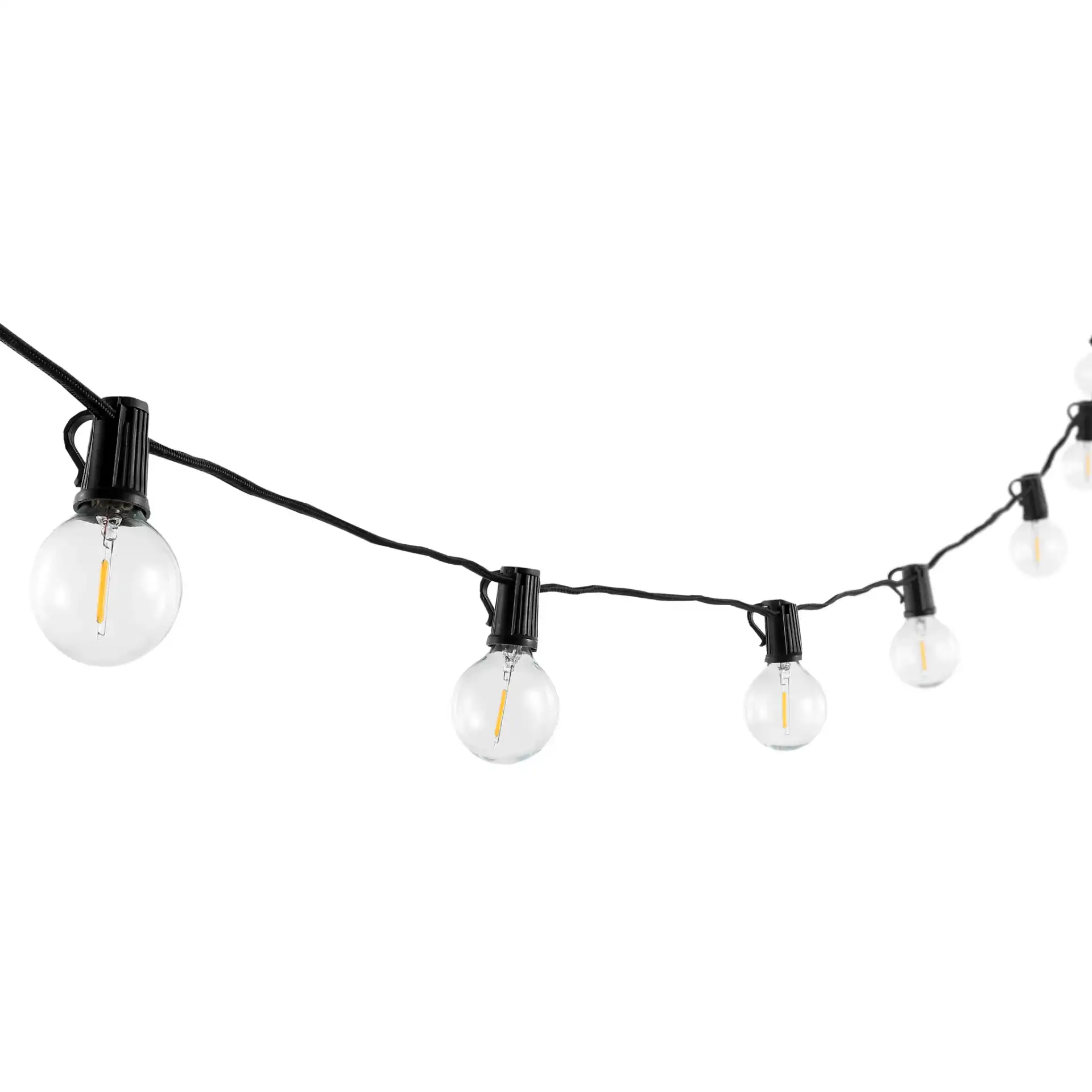 Leigh Outdoor String Light in Black, detail view